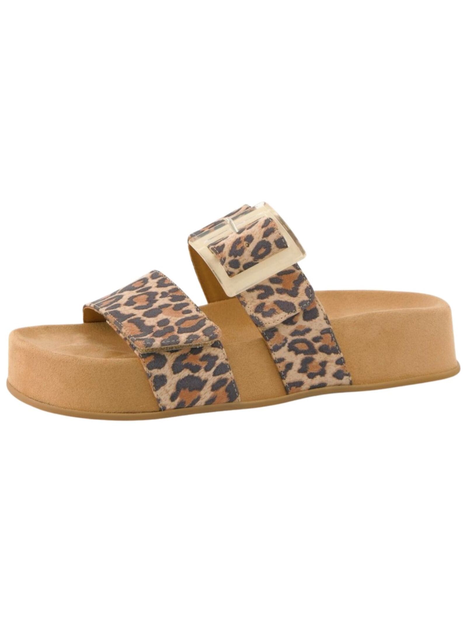 Pantolette PAUL GREEN "Paul Green Pantoletten Leder", Damen, Gr. 41, leopard, Leder, Schuhe Pantolette