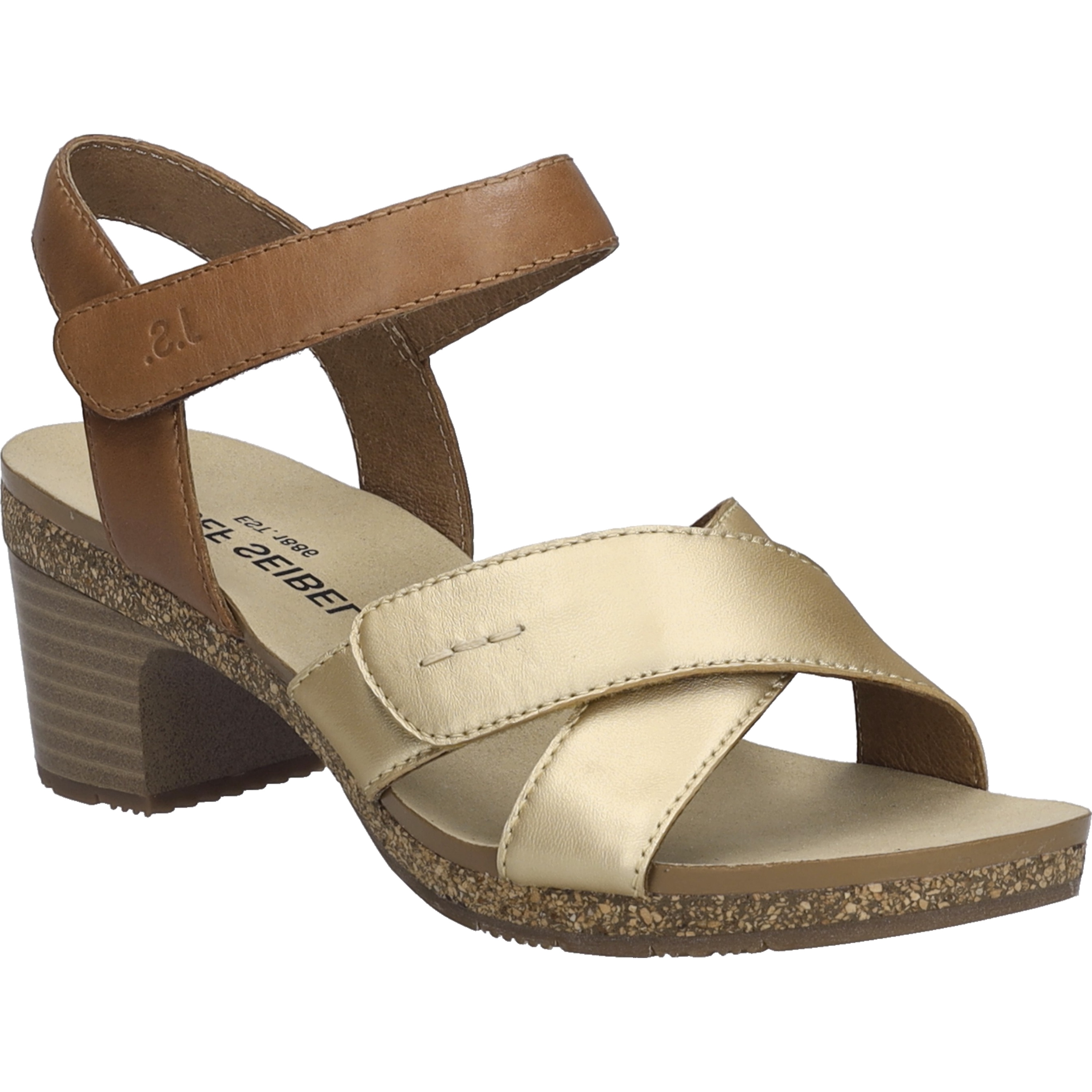 Sandale JOSEF SEIBEL "Grace 01, gold-kombi", Damen, Gr. 39, gold (gold, kombi), Obermaterial: 100% Rindsleder Leather cow., Schuhe Sandale