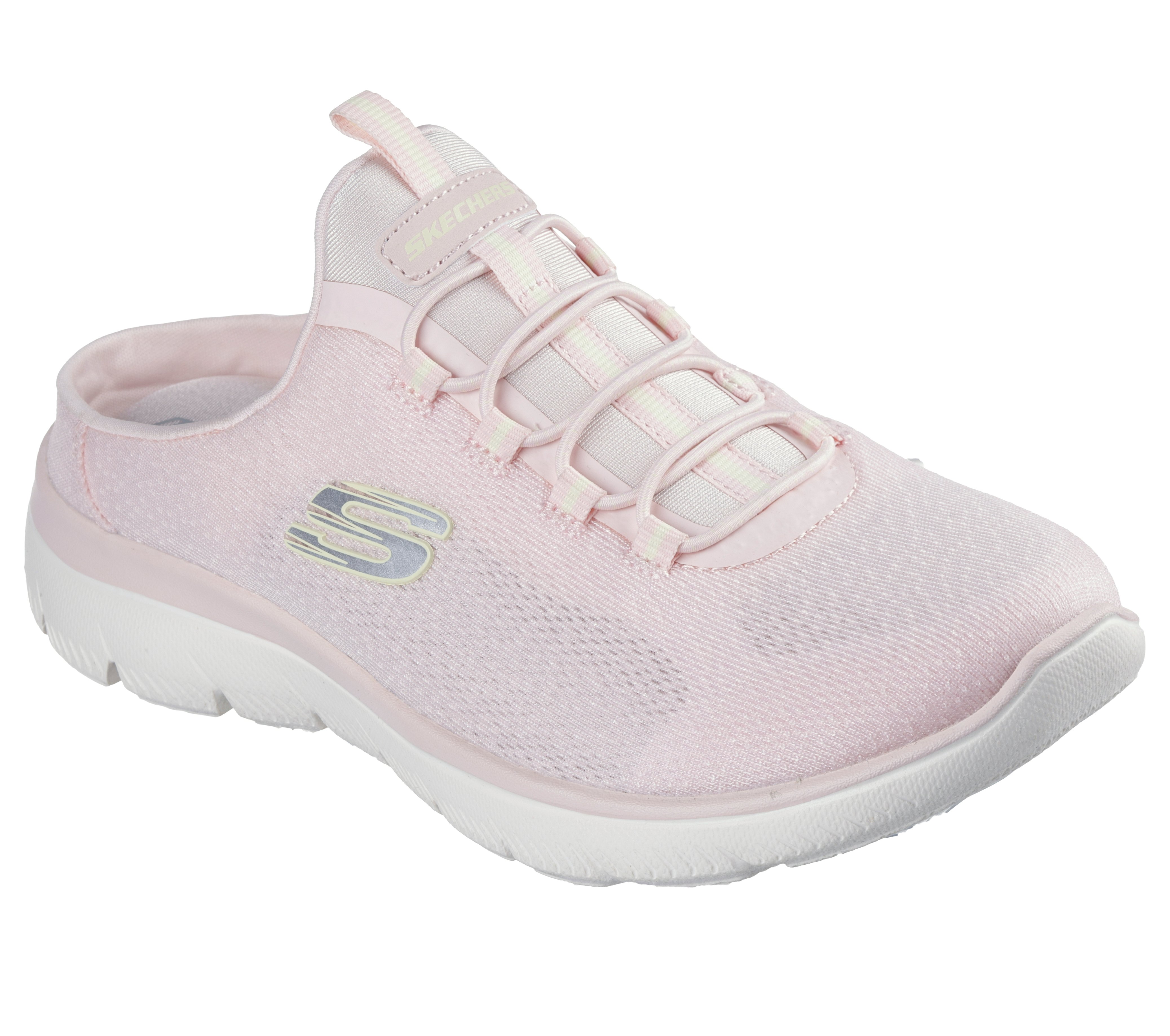 Sabot SKECHERS "SUMMITS-SIMPLY SWEET", Damen, Gr. 41, rosa, Textil, Schuhe Sabot, Freizeitschuh, Sommerschuh, Hausschuh mit weicher Innensohle