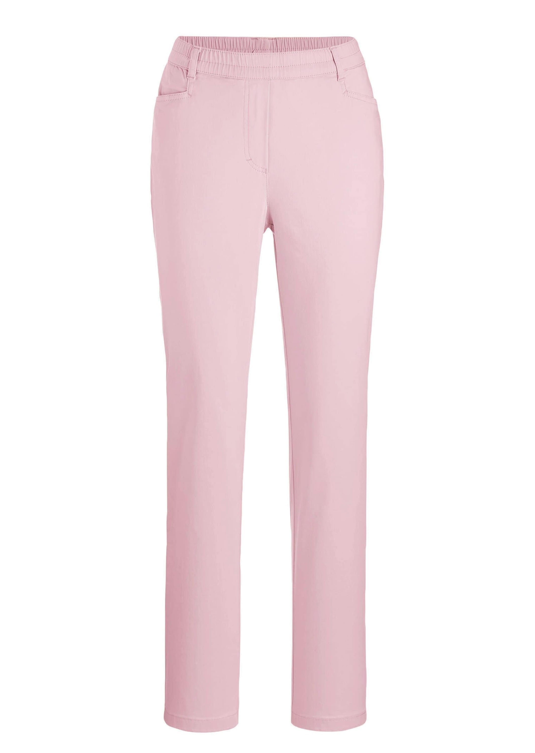 Schlupfhose GOLDNER "Kurzgröße Leichte Baumwollschlupfhose LOUISA", Damen, Gr. 20, K-Gr, rosa (geranie), Obermaterial: 98% Baumwolle CO. 2% Elasthan EL., Hosen Schlupfhose
