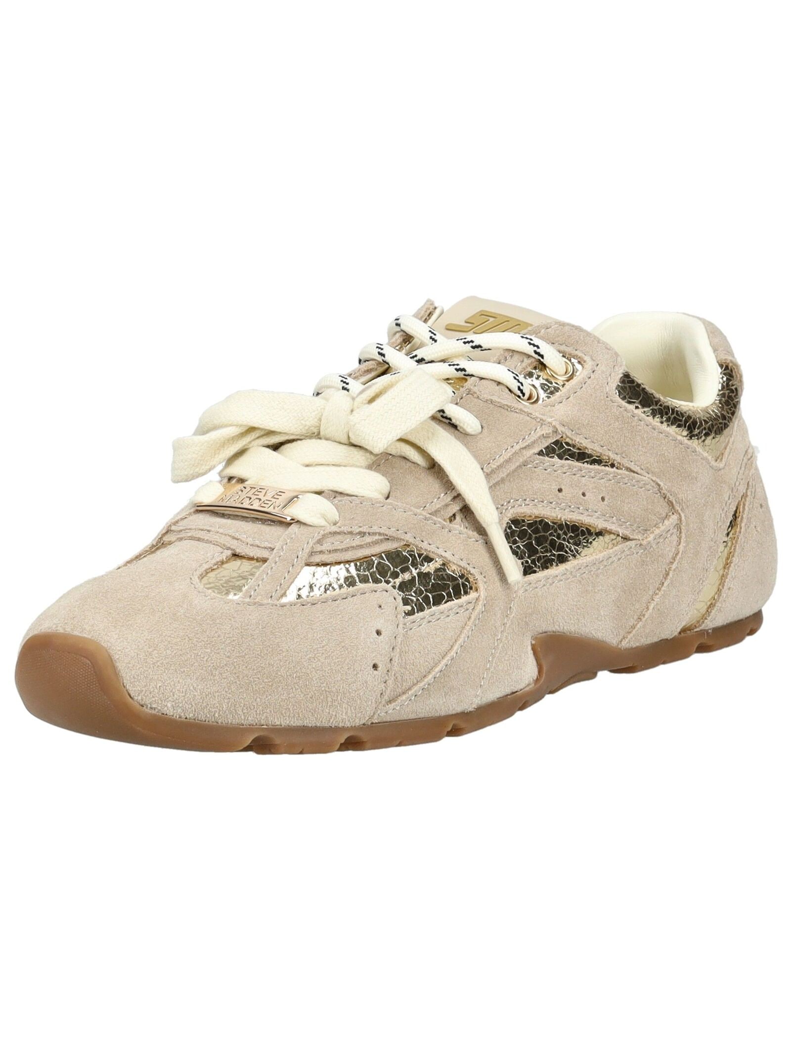 Sneaker STEVE MADDEN "STEVE MADDEN Sneaker Leder", Damen, Gr. 39, gold, beige, Leder, Schuhe Sneaker