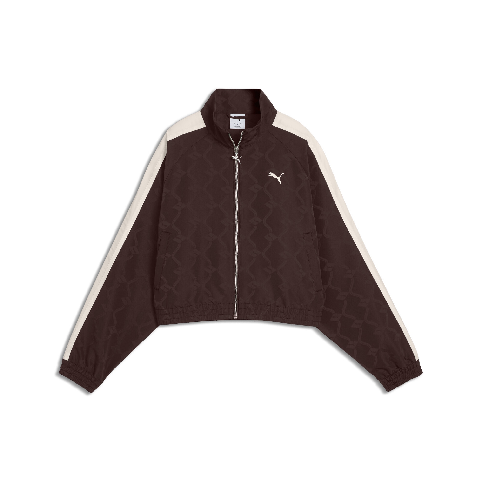 Trainingsjacke PUMA "T7 Trainingsjacke Damen", Damen, Gr. S, chocolate braun, Obermaterial: 100% Polyester. Einsatz: 100% Polyester. Seitentasche – Oben: 100% Polyester, Jacken Trainingsjacke