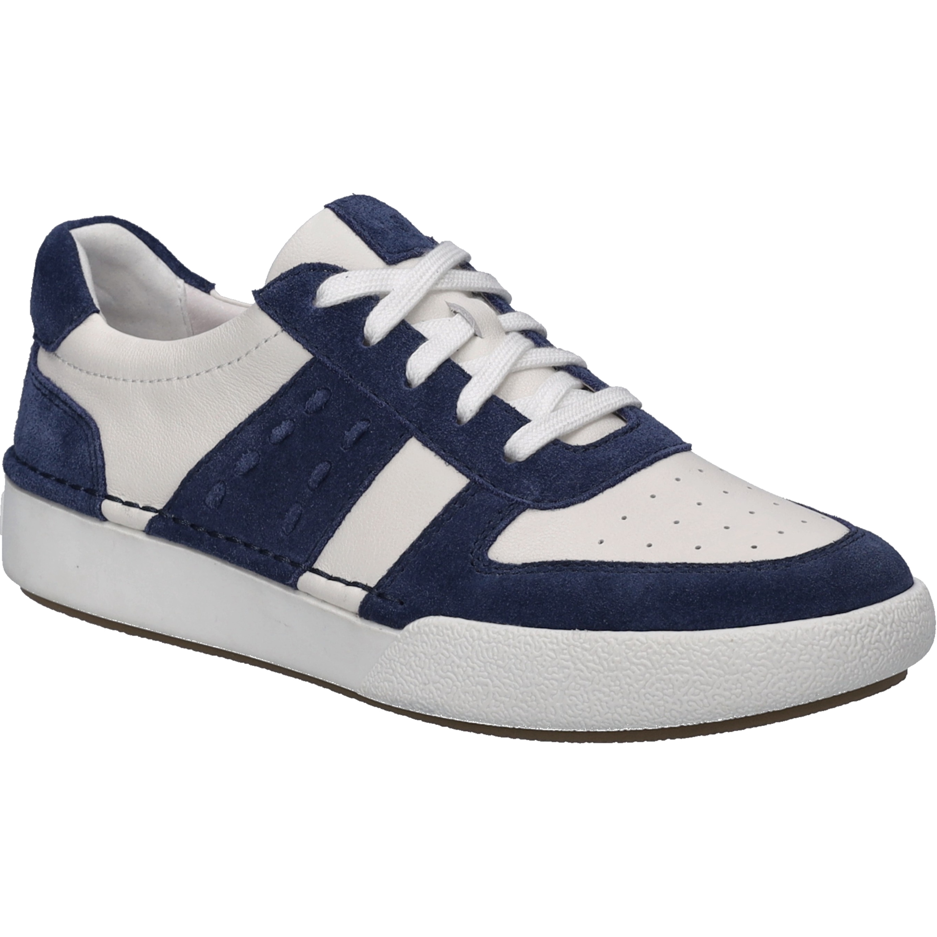 Sneaker JOSEF SEIBEL "Claire 27, jeans-kombi", Damen, Gr. 44, blau (jeans, kombi), Obermaterial: 100% Rindsleder Leather cow., Schuhe Sneaker