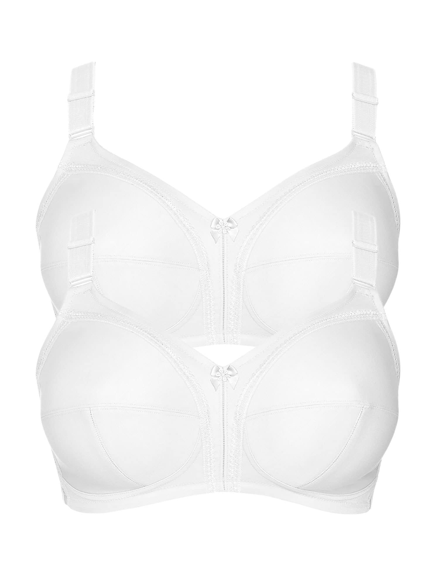 Bügelloser BH LISCA "2er Pack BH ohne Bügel Mirelas", Damen, Gr. 95, Cup C, weiß, Obermaterial: 55% Polyamid PA. 25% Elasthan EL. 20% Baumwolle CO., BHs Image