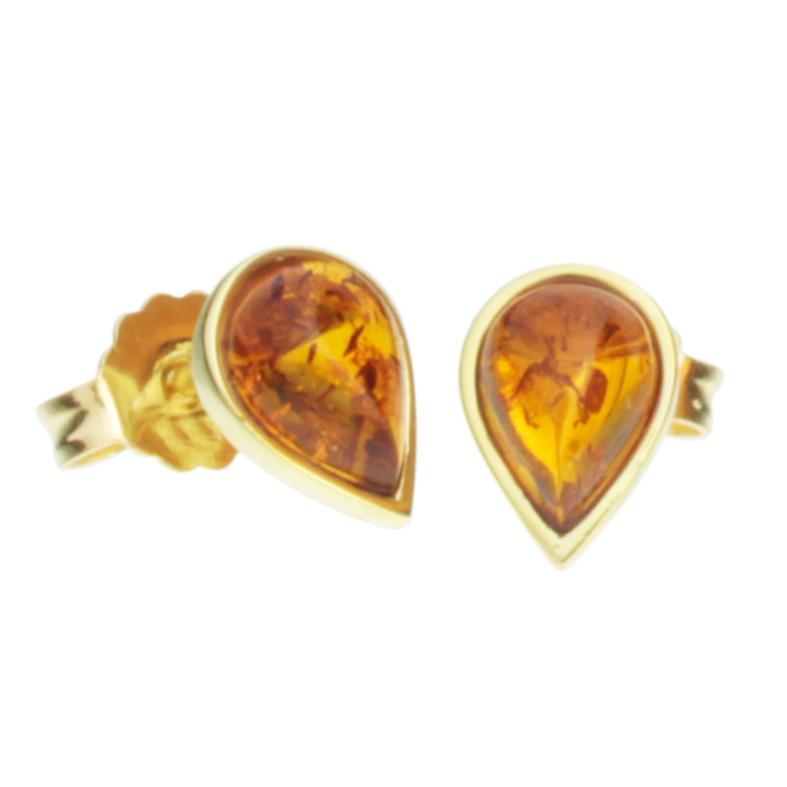 Paar Ohrstecker OSTSEE-SCHMUCK "- Classic 7 x 5 mm - Gold 333/000 - Bernstein" Gr. 9, gold (gold 333, goldfarben, gelb), Ohrringe, Damen, Gelbgold 333