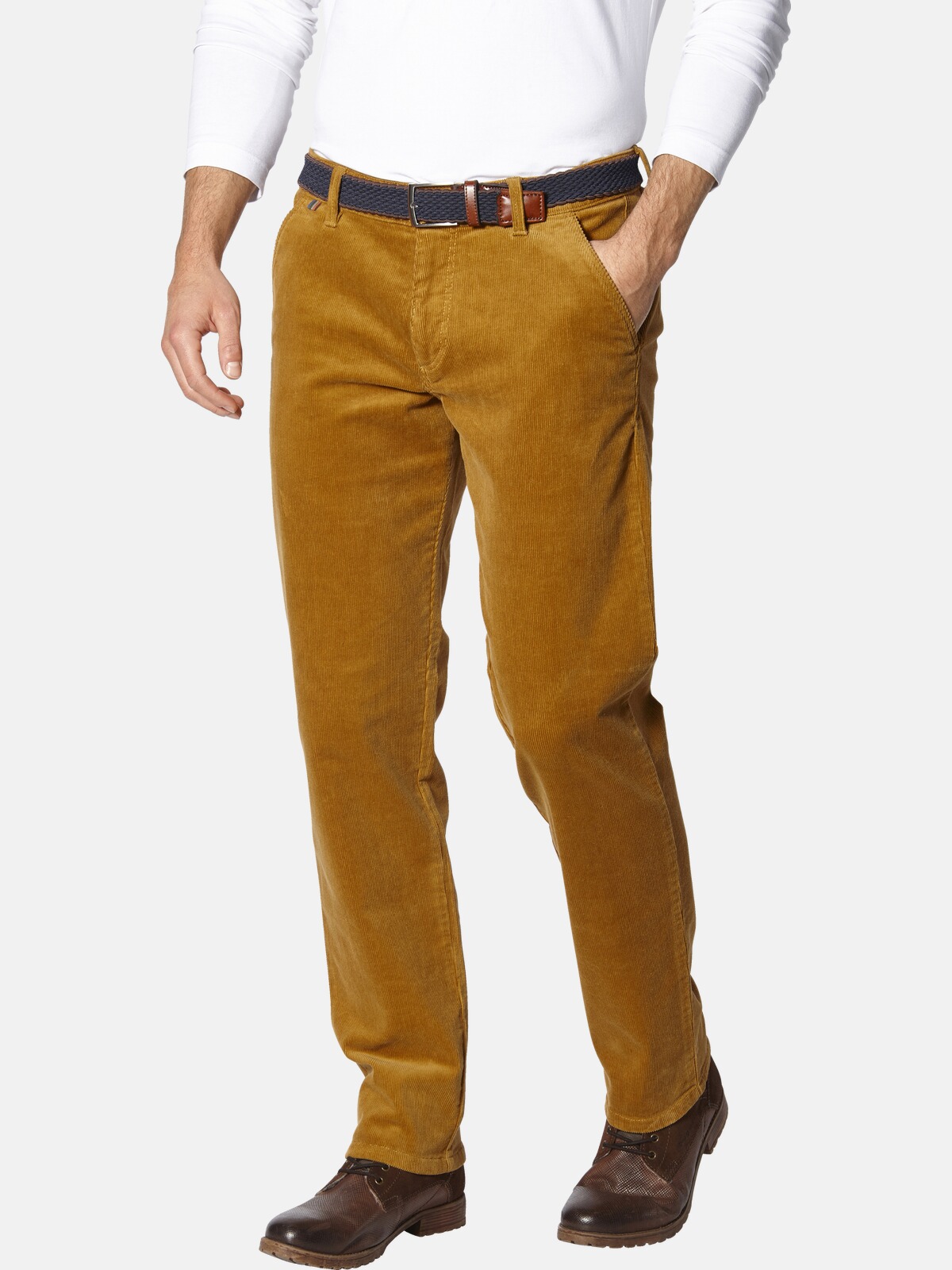 Cordhose BABISTA "Cordhose BABESTINI", Herren, Gr. 26, N-Gr, gelb (dunkelgelb), Obermaterial: 97% Baumwolle CO. 3% Elasthan EL., Hosen Cordhose