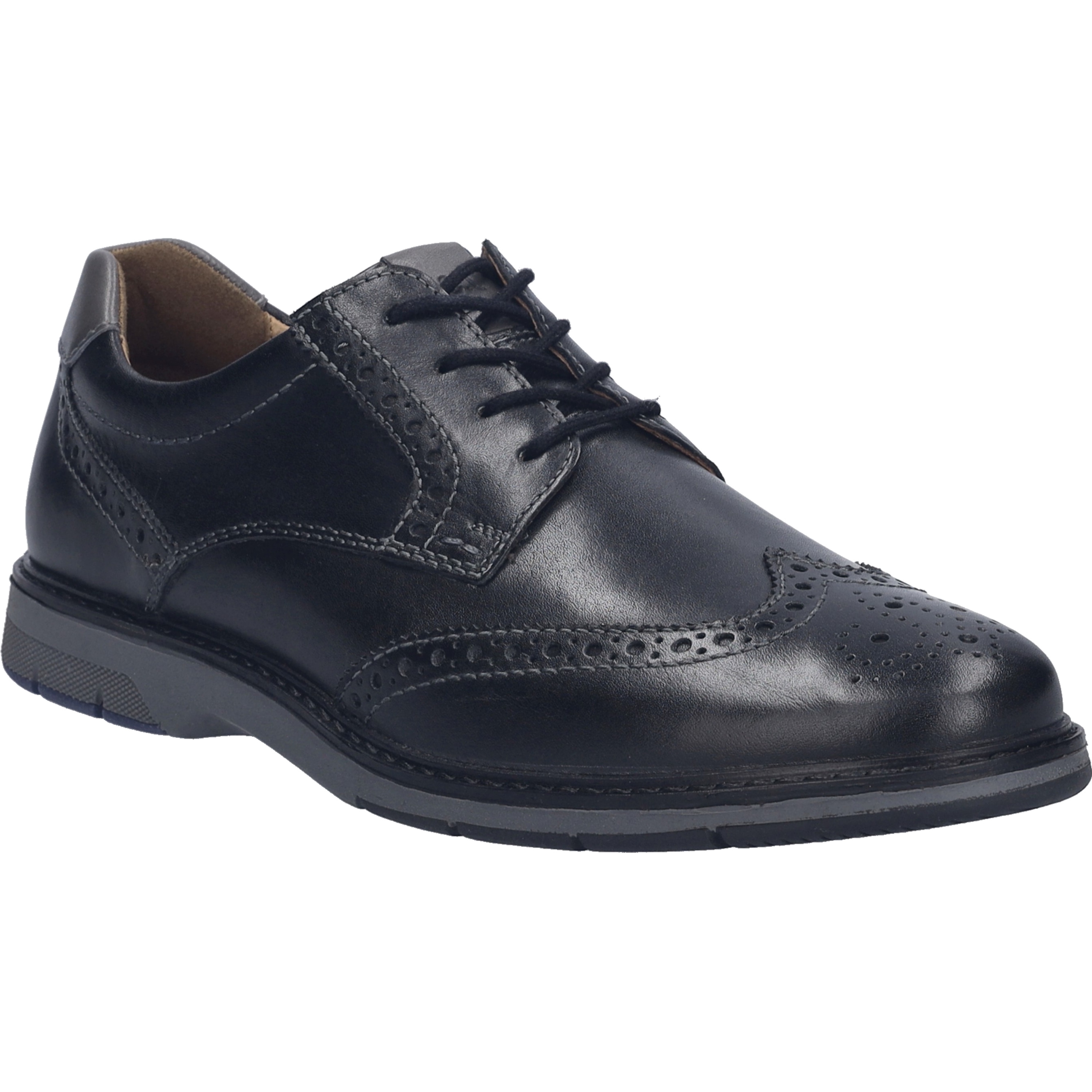 Schnürschuh JOSEF SEIBEL "Stuart 04, schwarz-kombi", Herren, Gr. 41, schwarz (schwarz, kombi), Obermaterial: 100% Rindsleder Leather cow., Schuhe Schnürschuh