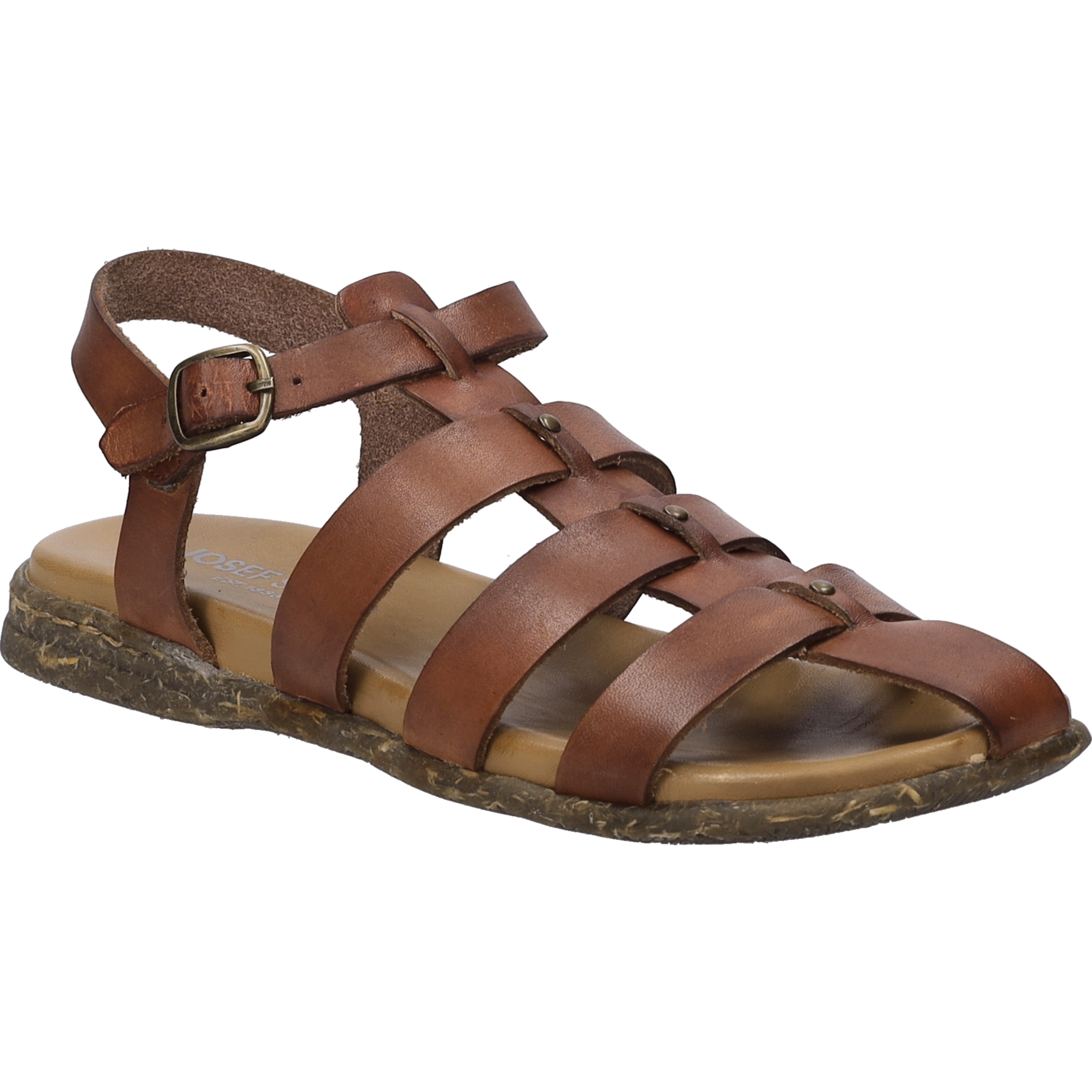 Sandale JOSEF SEIBEL "Fabricia 04, cognac", Damen, Gr. 40, braun (cognac), Obermaterial: 100% Rindsleder Leather cow., Schuhe Sandale