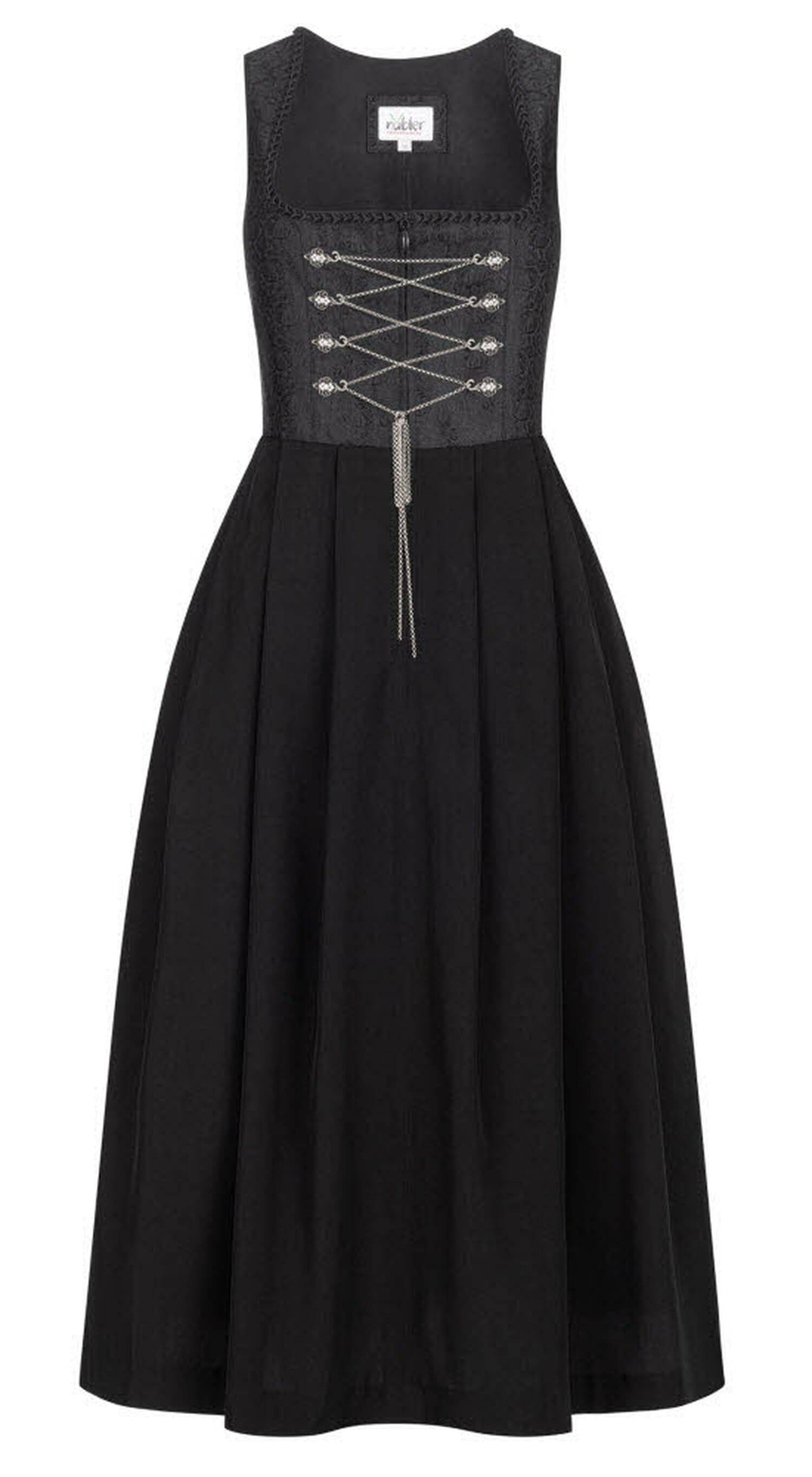 Dirndl NÜBLER "Dirndl lang Frau Wirtin", Damen, Gr. 48, EURO, schwarz, Obermaterial: 100% Viskose CV., Kleider