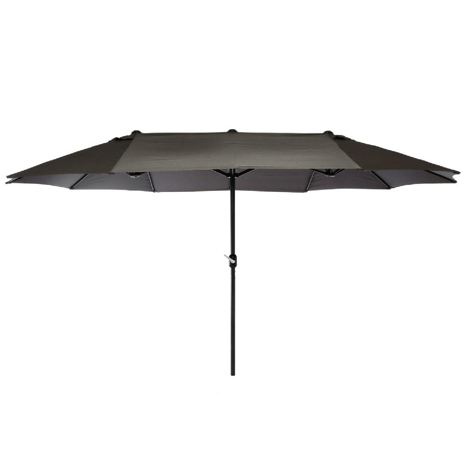 Sonnenschirm VCM "XXL Doppelsonnenschirm - Anthrazit mit Kurbel", grau (anthrazit), Obermaterial: 100% Sonstiges Material (Ananasfaser) AM_PF ., Standschirme