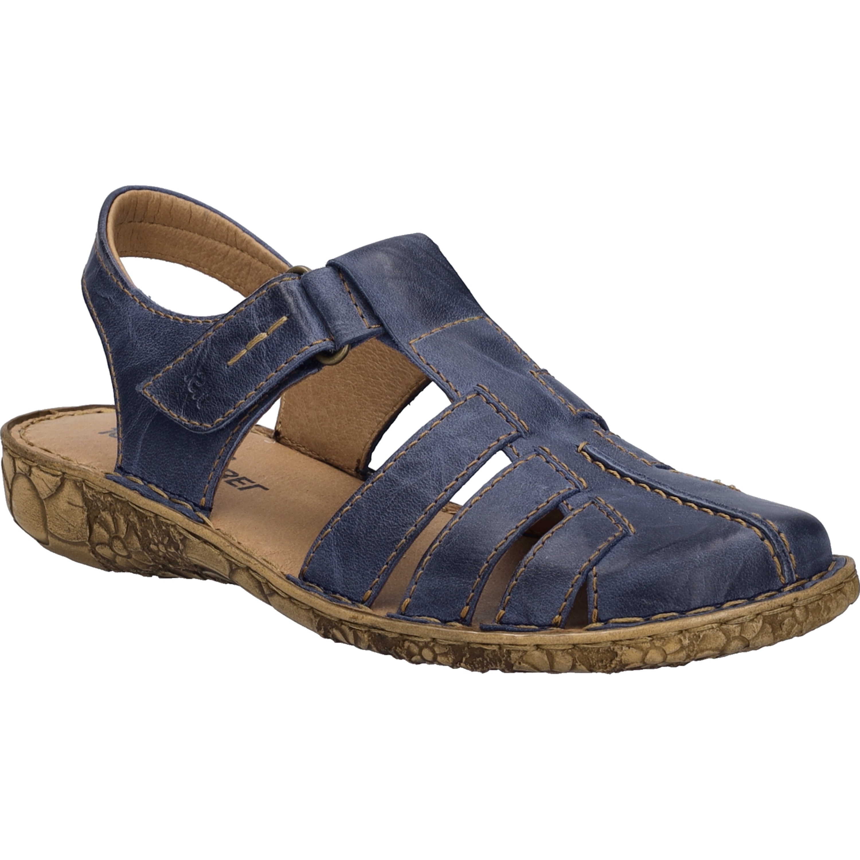 Sandale JOSEF SEIBEL "Rosalie 48, dunkelblau", Damen, Gr. 38, blau (dunkelblau), Obermaterial: 100% Rindsleder Leather cow., Schuhe Sandale