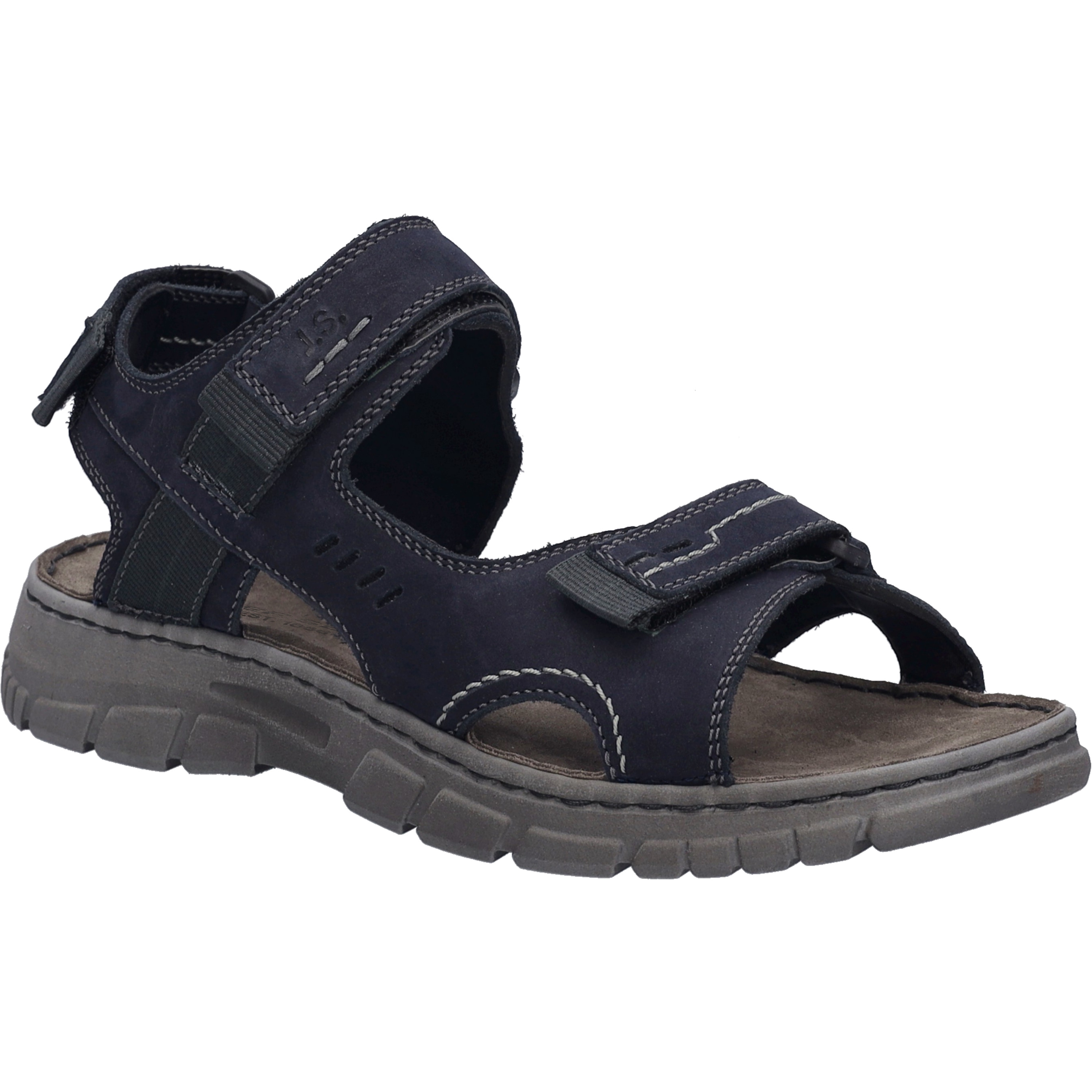 Sandale JOSEF SEIBEL "Brendan 08, indigo-kombi", Herren, Gr. 42, blau (indigo, kombi), Obermaterial: 100% Rindsleder Leather cow., Schuhe Sandale