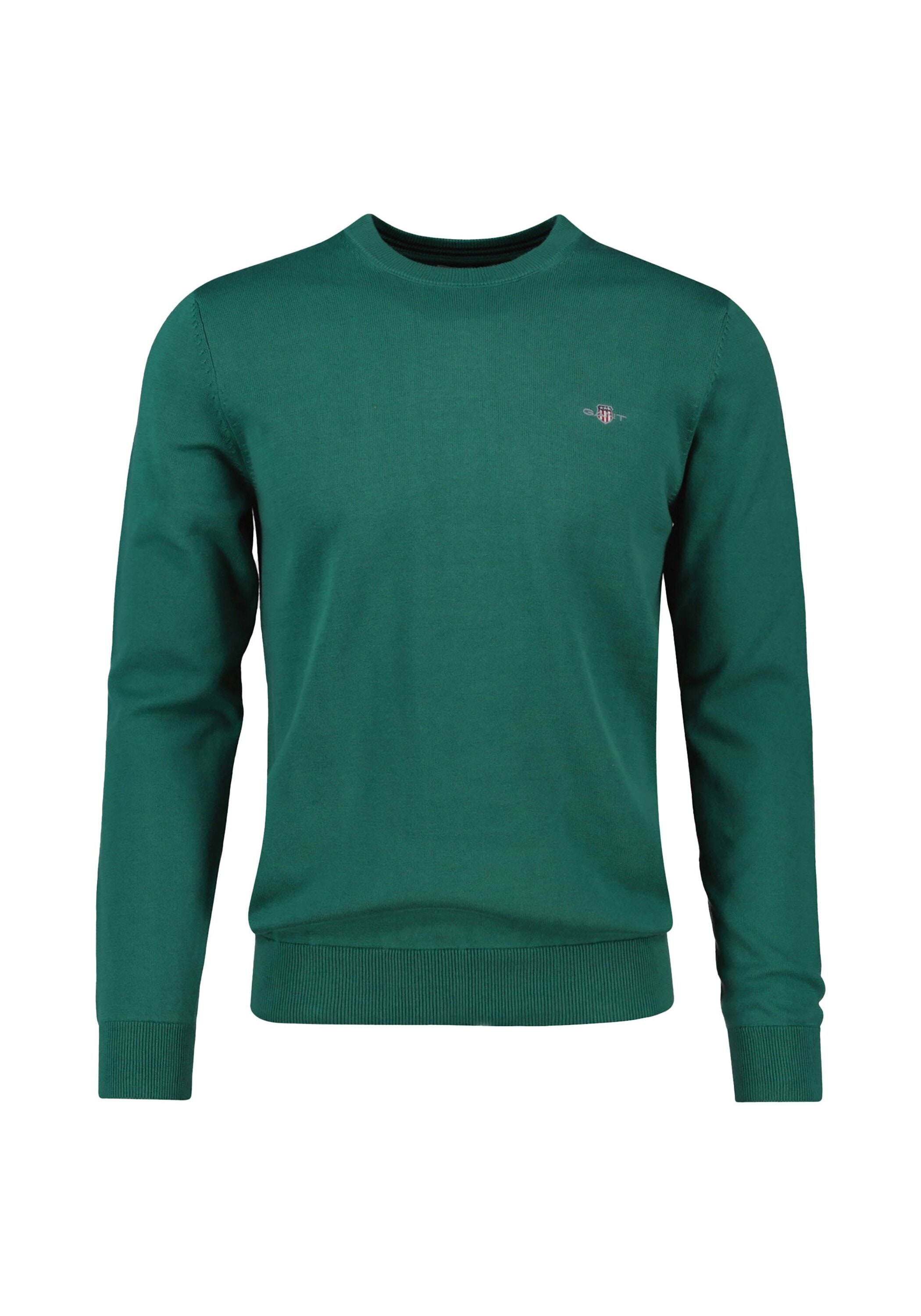 Sweater GANT "Strickpullover CLASSIC COTTON C-NECK", Herren, Gr. XXL, grün (grün (forest grün)), Obermaterial: 100% Baumwolle CO., Sweatshirts Sweater