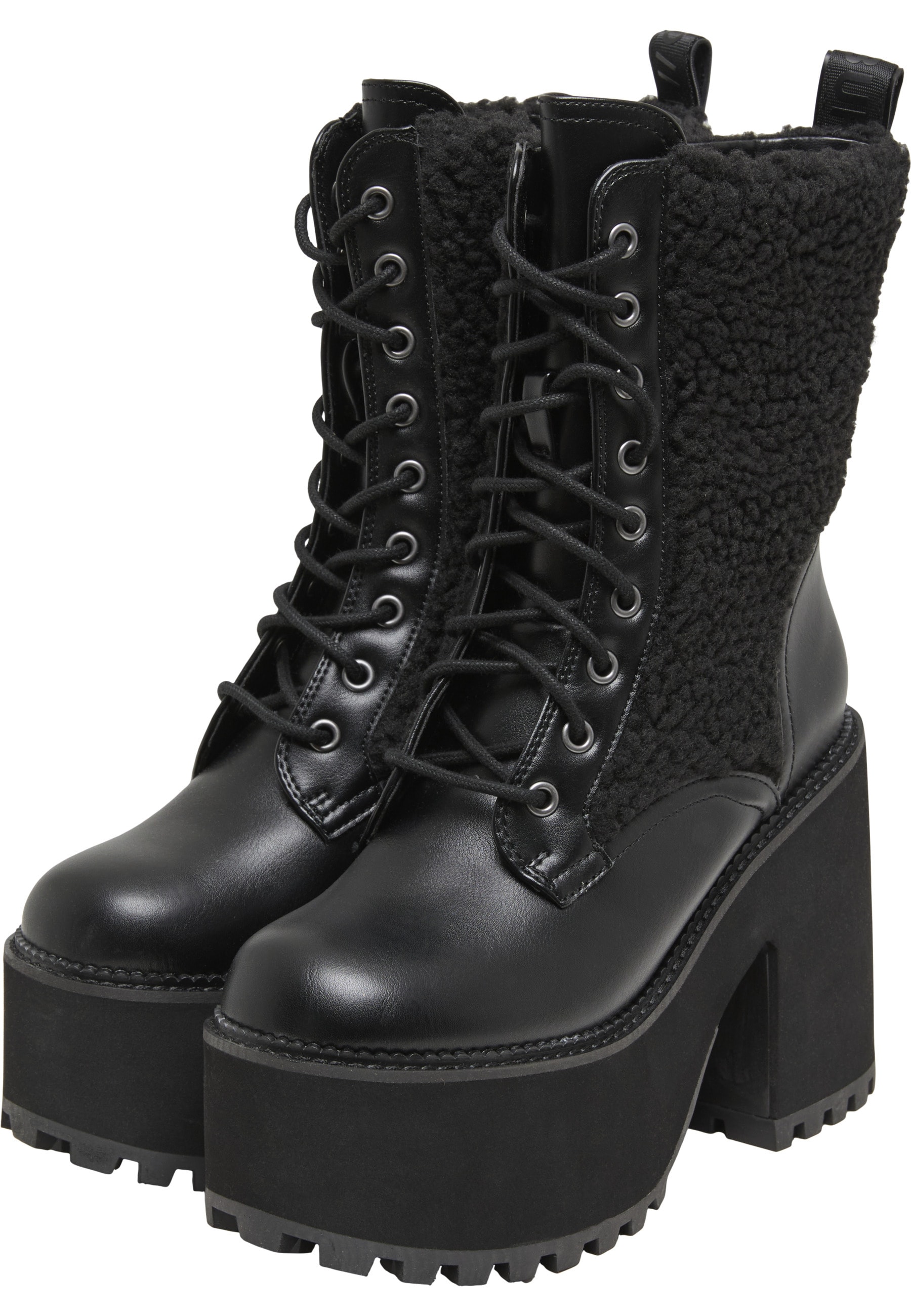 Stiefel BUFFALO "Buffalo KILLAH LACE UP HI -", Damen, Gr. 42, schwarz, Polyurethan, unifarben, Schuhe Stiefel