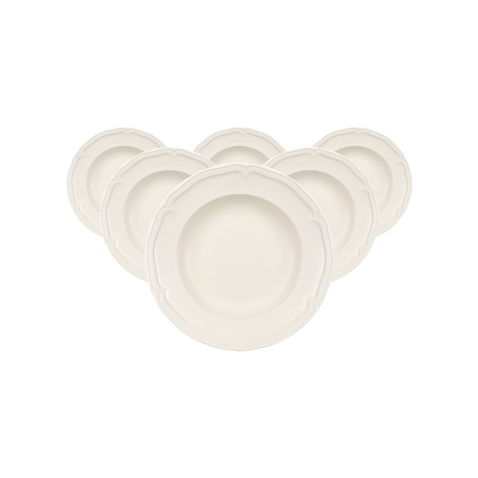 Suppenteller VILLEROY & BOCH "Suppenteller Manoir ø 22,8 cm 6er Set weiß", weiß, Speiseteller Image
