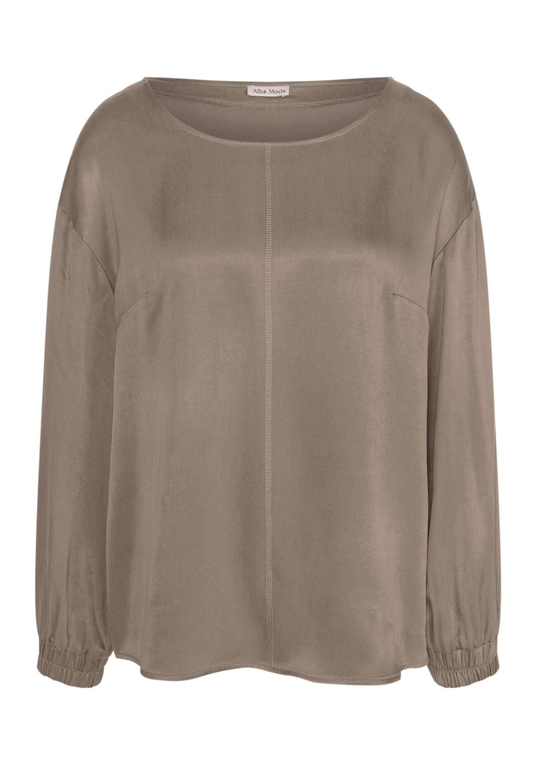 Shirtbluse ALBA MODA "Bluse Bluse", Damen, Gr. 40, beige (taupe), Obermaterial: 53% Cupro CUP. 47% Viskose CV., Blusen