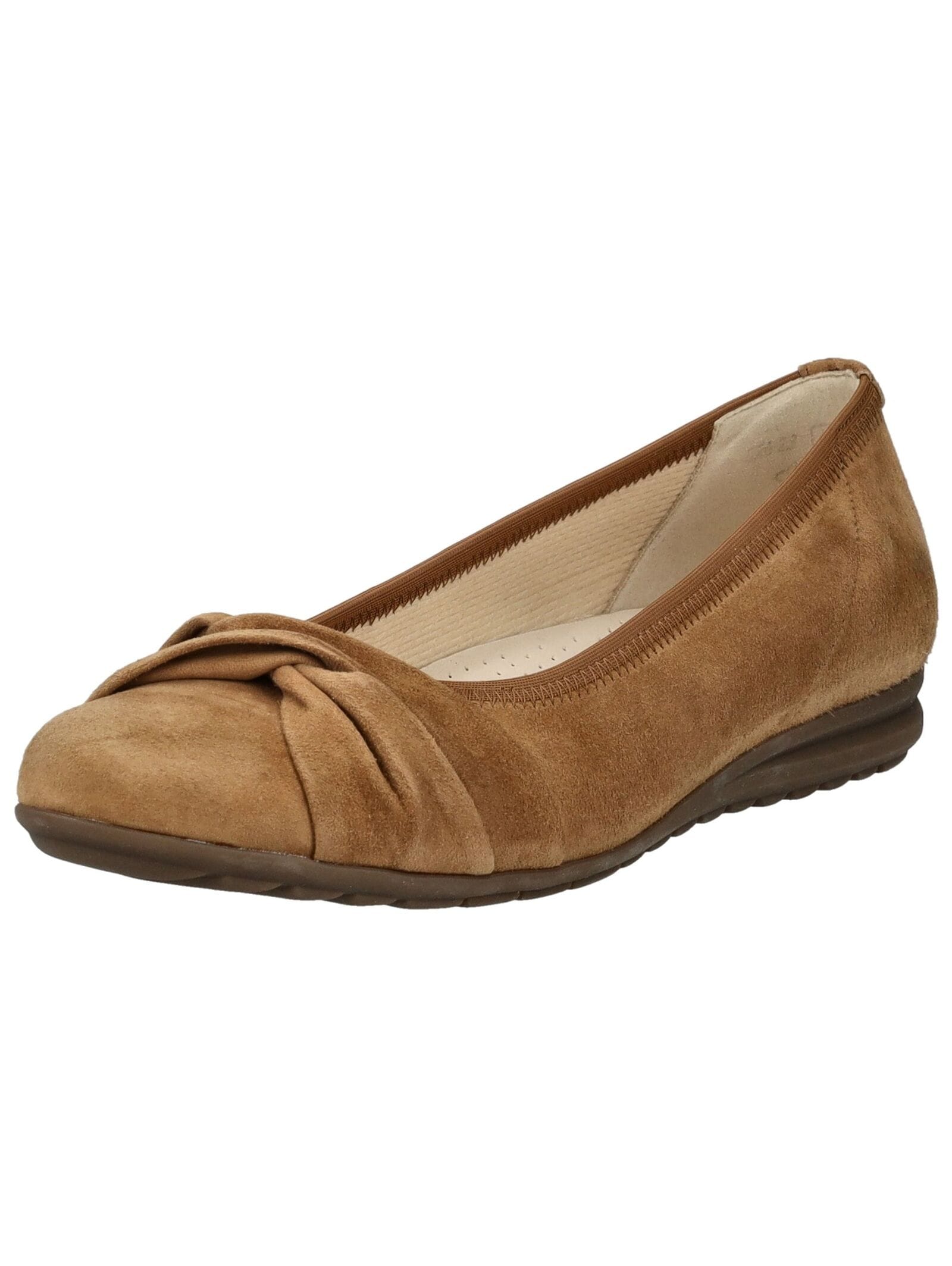 Ballerina GABOR COMFORT "Gabor Comfort Ballerinas Leder", Damen, Gr. 42,5, braun, Leder, Schuhe Ballerina
