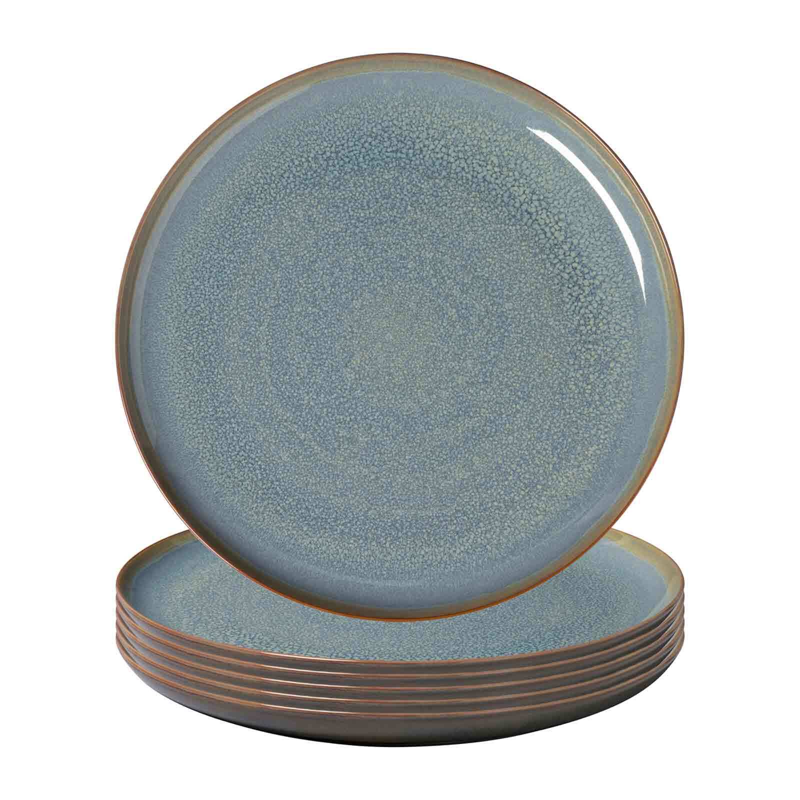 Speiseteller "Speiseteller Crafted Breeze ø 29 cm 6er Set blau-grau", bunt (blau, grau), L:29cm, LIKE. BY VILLEROY & BOCH, Speiseteller, Speiseteller