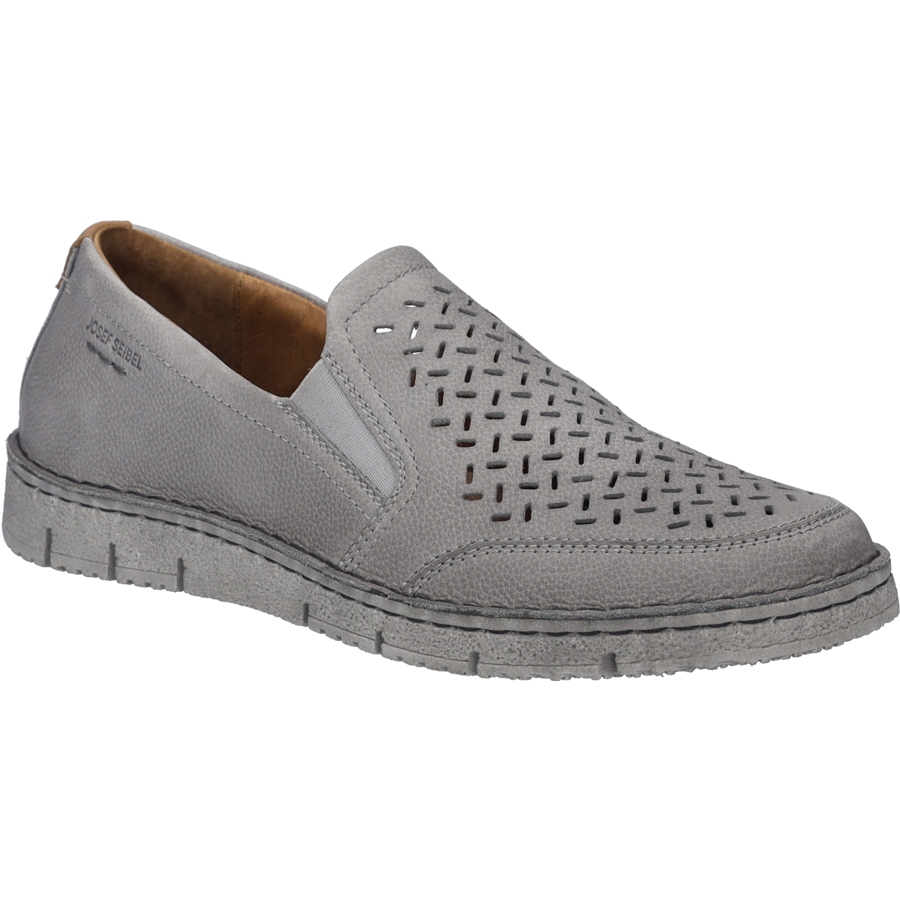 Slipper JOSEF SEIBEL "Ruben 27, hellgrau", Herren, Gr. 40, grau (hellgrau), Obermaterial: 100% Rindsleder Leather cow., Schuhe Slipper