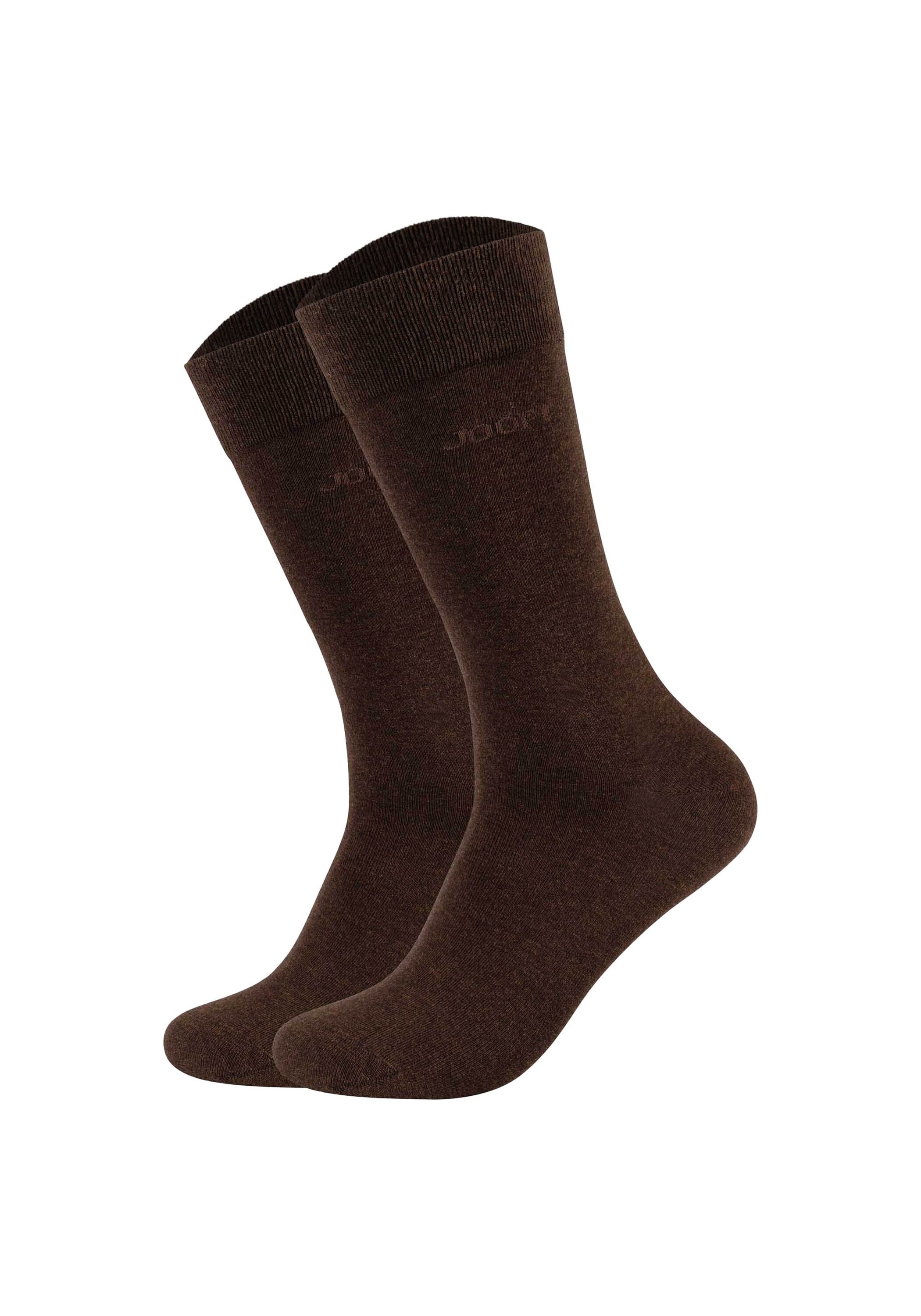 Kurzsocken JOOP "Socken Unisex premium essential organic cotton Socks 2p 2er Pack", Herren, Gr. 43-46, braun (dunkelbraun), Obermaterial: 62% Baumwolle CO(Bio). 36% Polyamid PA. 2% Elasthan EL., Socken