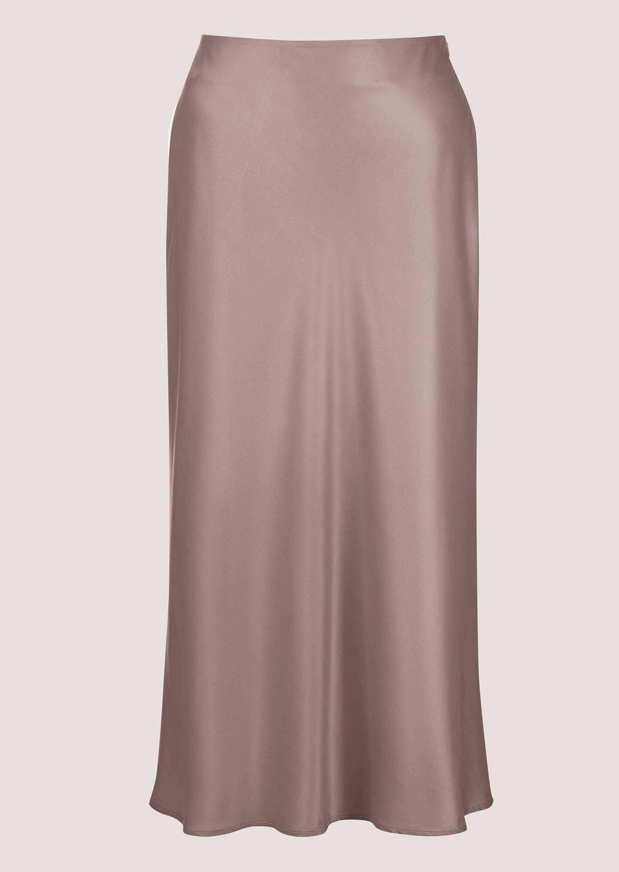Midirock MADELEINE "Midirock Midi Satinrock für elegante Anlässe", Damen, Gr. 42, rosa (mauve), Obermaterial: 100% Polyester PES., Modern, normal, Röcke, Satin