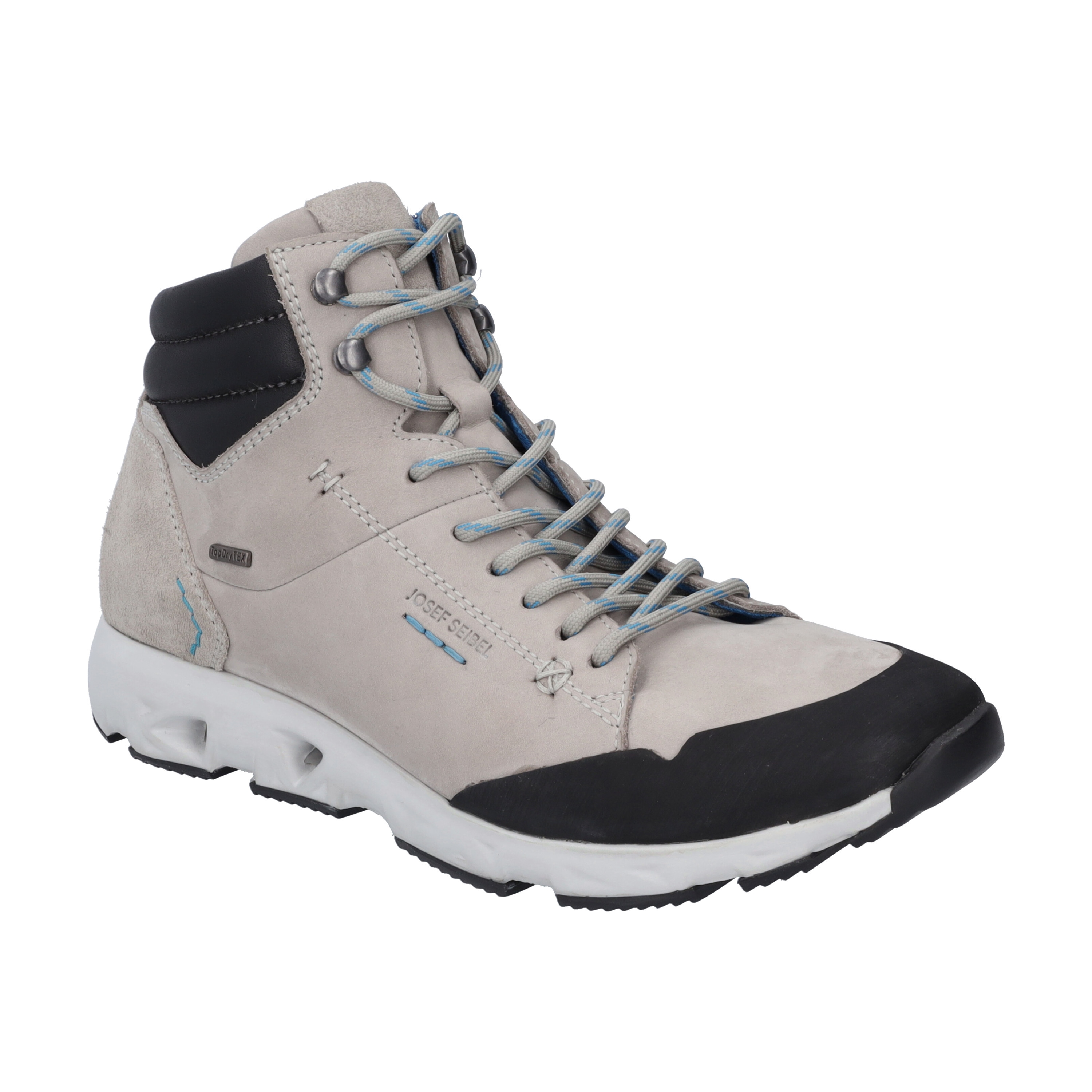 Stiefelette JOSEF SEIBEL "Noah 55, hellgrau-kombi", Herren, Gr. 42, grau (hellgrau, kombi), Obermaterial: 100% Rindsleder Leather cow., Schuhe Stiefelette