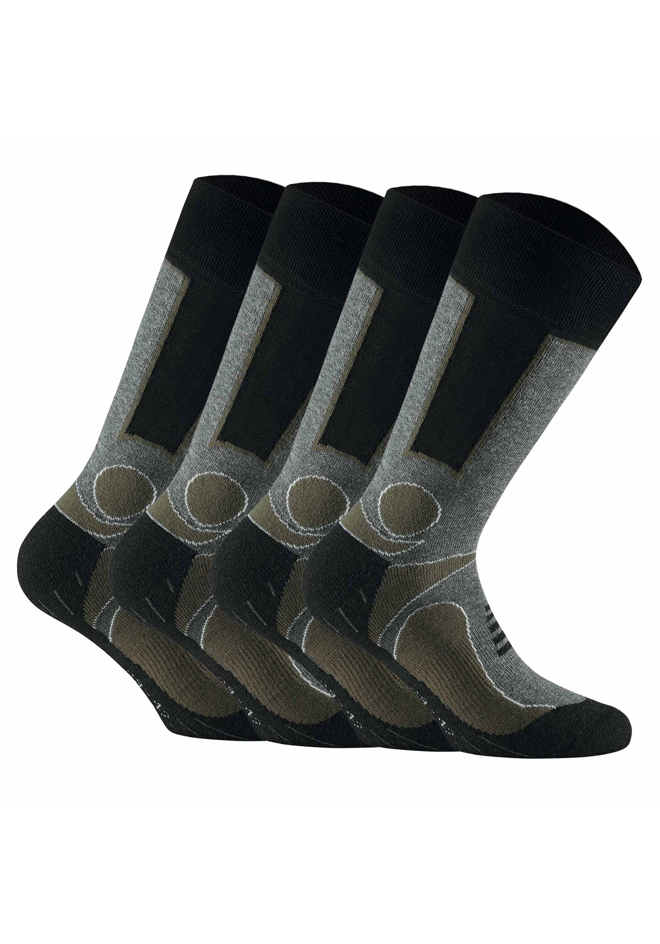 Kurzsocken ROHNER SOCKS "Socken trekking 2-er pack 4er Pack", Herren, Gr. 35-38, grün (khaki), Obermaterial: 38% Baumwolle CO. 25% Wolle mw. 25% Polyacryl PAN. 10% Polyamid PA. 2% Elasthan EL., Socken