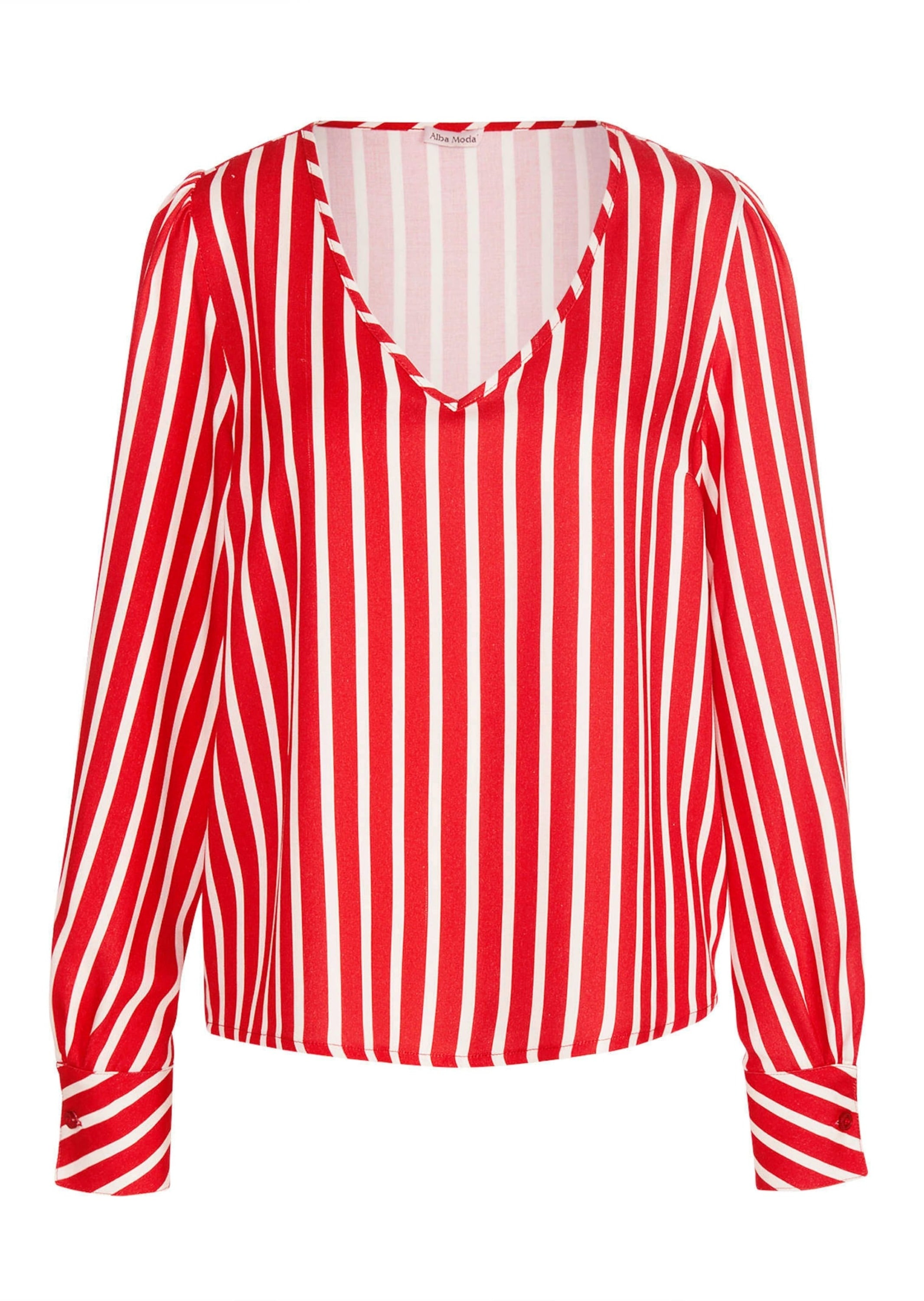 Tunika ALBA MODA "Bluse Bluse", Damen, Gr. 46, rot (koralle, creme, gestreift), Obermaterial: 100% Viskose CV., Modern, Tuniken