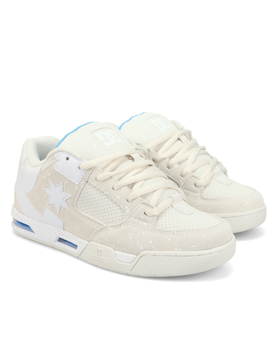 Sneaker DC SHOES "DC Command", Herren, Gr. 6(38), sanftes weiß, weiß, blau, Obermaterial:50.46% Leder, 49.54% Synthetikmaterial;, Schuhe Sneaker