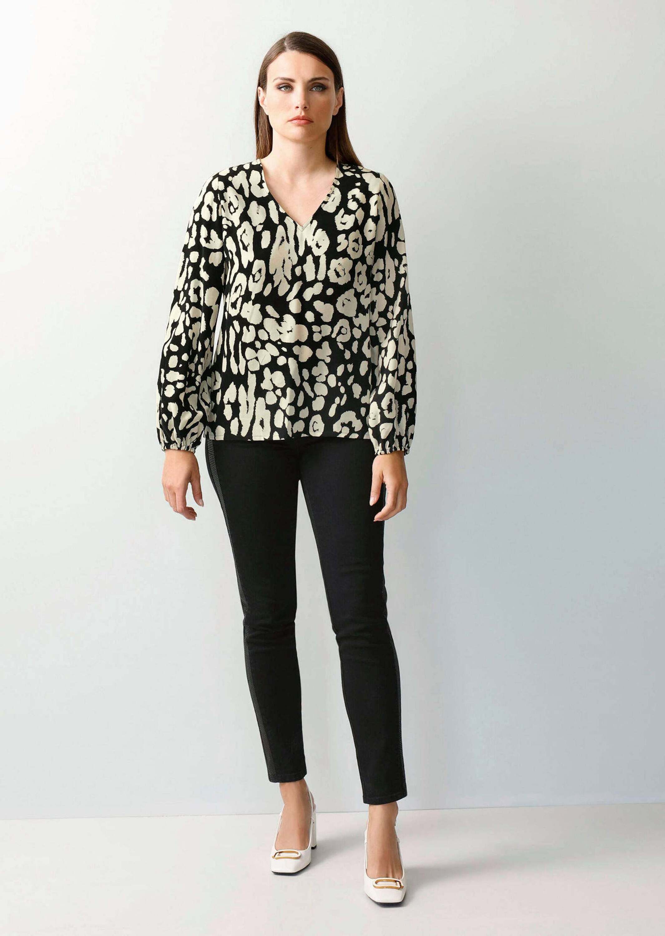 Schlupfbluse ALBA MODA "Bluse Bluse", Damen, Gr. 36, schwarz, Obermaterial: 55% Cupro CUP. 45% Viskose CV., Blusen Schlupfbluse