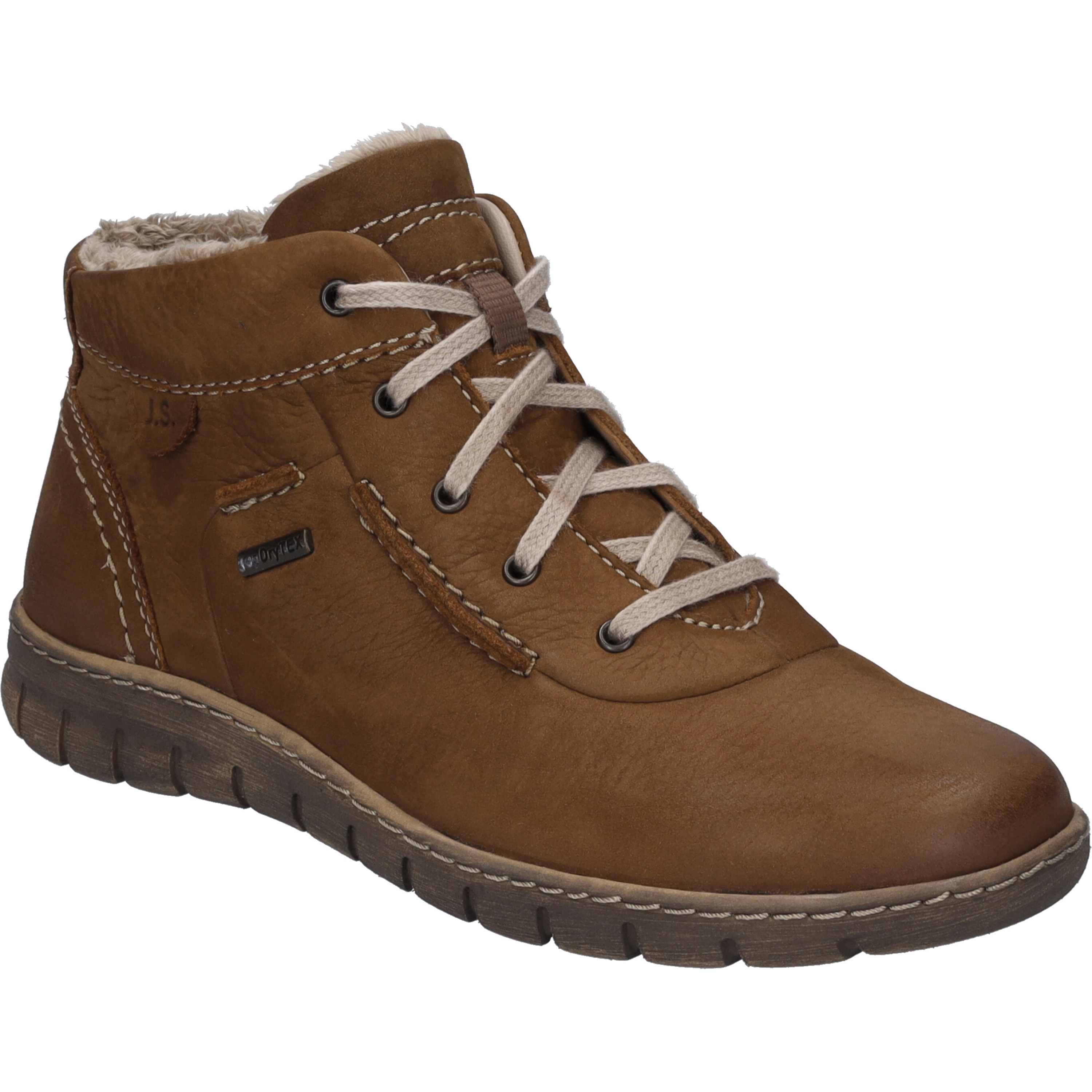 Stiefelette JOSEF SEIBEL "Steffi 53, cognac-kombi", Damen, Gr. 43, braun (cognac, kombi), Obermaterial: 100% Rindsleder Leather cow., Schuhe Stiefelette