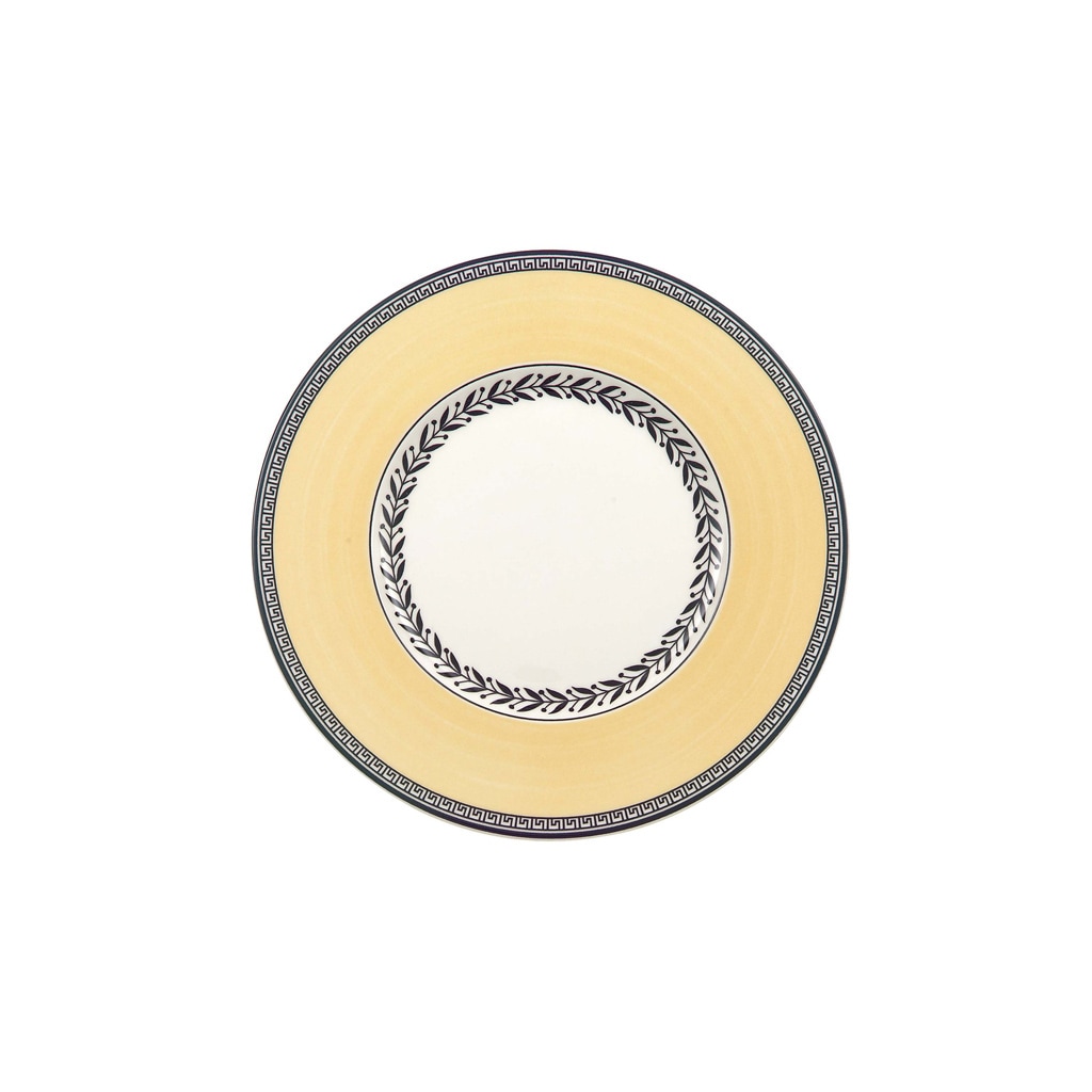 Brotteller VILLEROY & BOCH "Brotteller Audun Fleur ø 16 cm weiß-grau-gelb", bunt (weiß, grau, gelb), Speiseteller