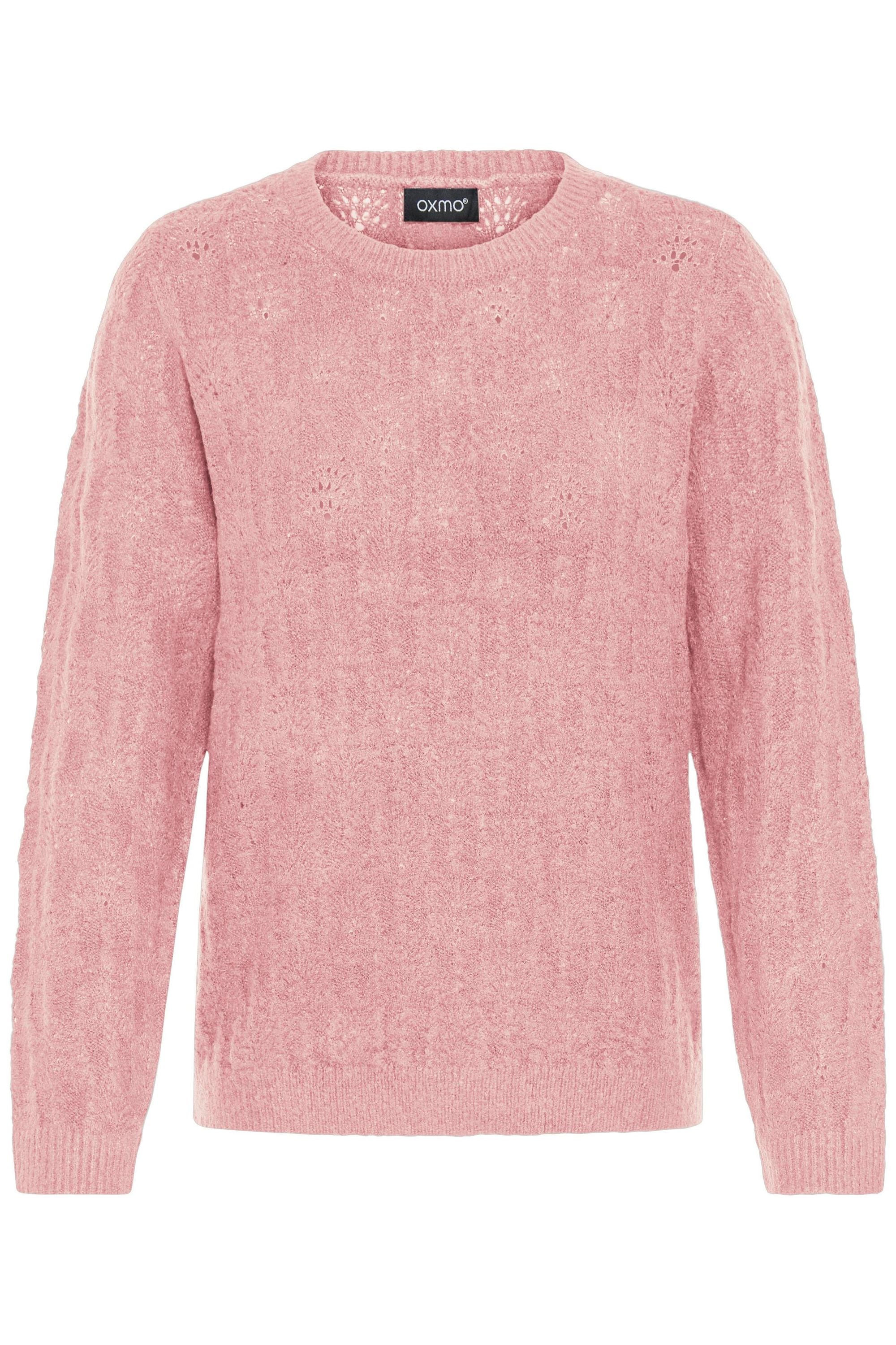 Strickfleece-Pullover OXMO "Strickpullover OXFSINVA", Damen, Gr. M, rosa (zephyr melange), Obermaterial: 76% Polyacryl PAN. 21% Polyester PES. 3% Elasthan EL., Pullover