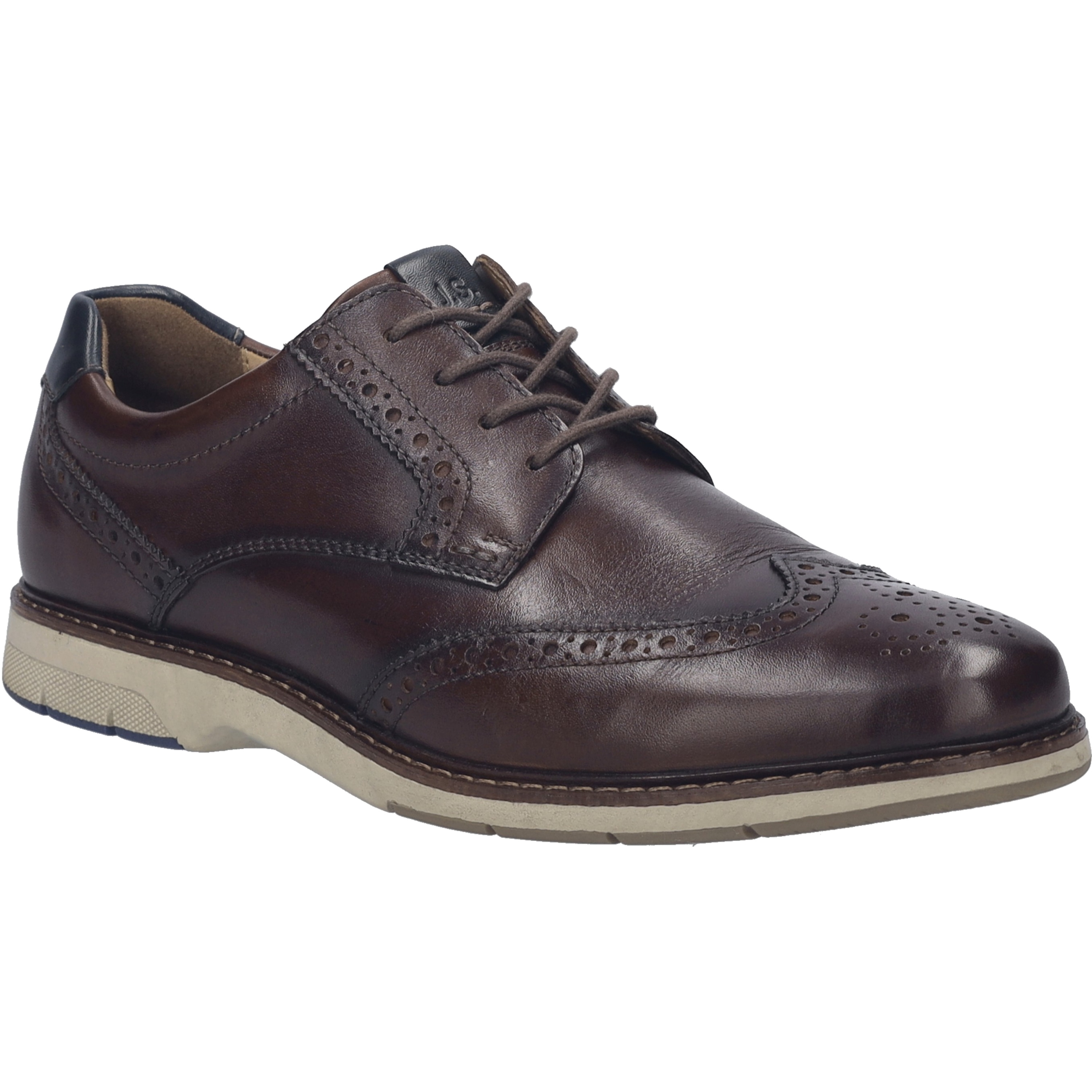 Schnürschuh JOSEF SEIBEL "Stuart 04, castagne-kombi", Herren, Gr. 44, braun (castagne, kombi), Obermaterial: 100% Rindsleder Leather cow., Schuhe Schnürschuh