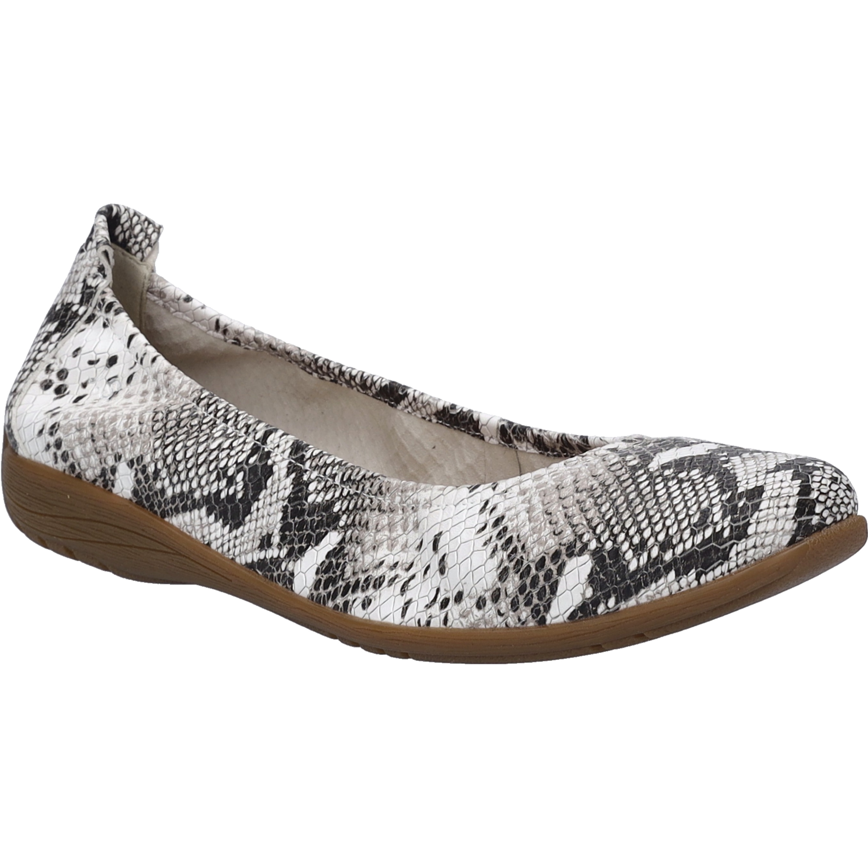 Ballerina JOSEF SEIBEL "Fenja 01, weiss-schwarz", Damen, Gr. 44, weiß (weiß, schwarz), Obermaterial: 100% Rindsleder Leather cow., Schuhe Ballerina