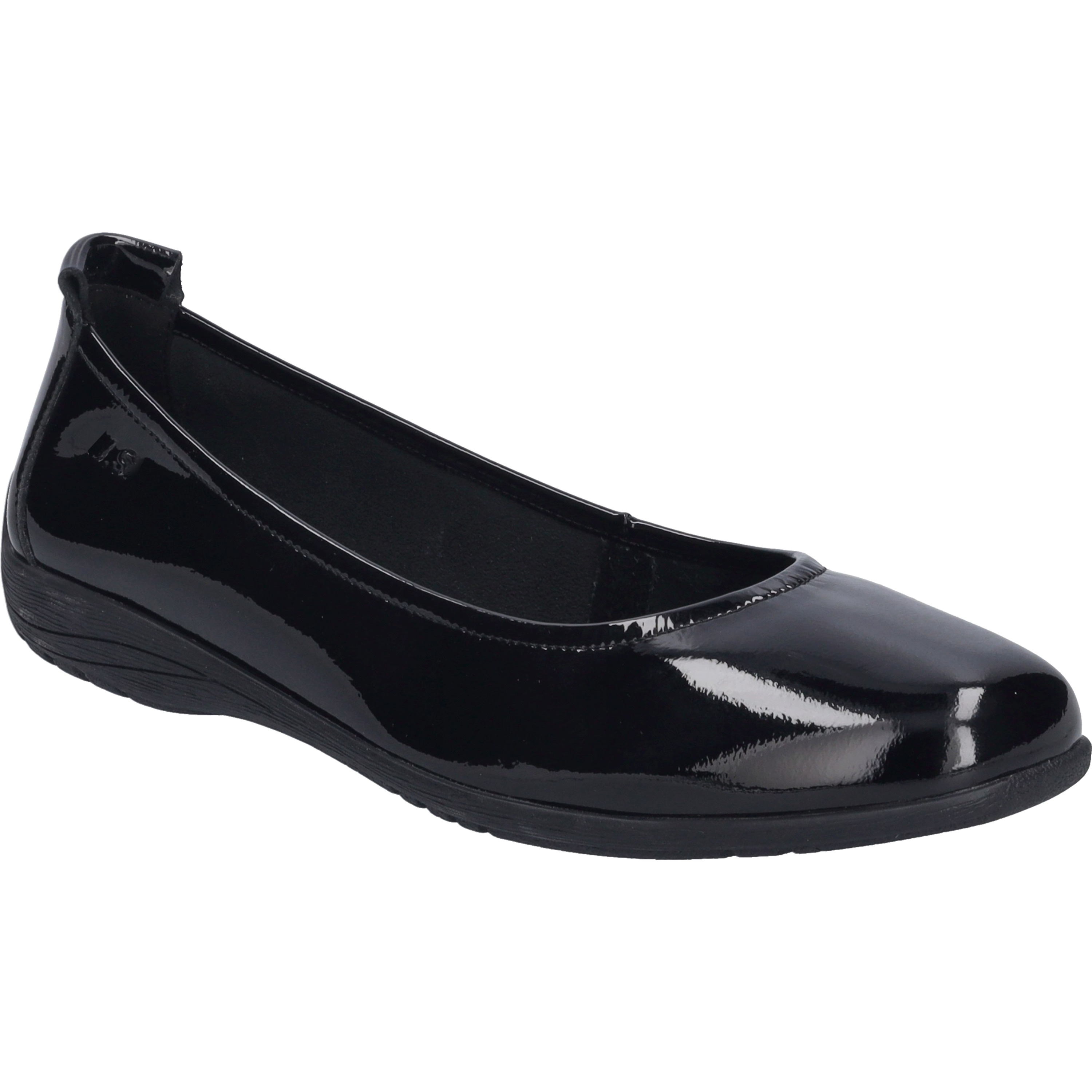 Ballerina JOSEF SEIBEL "Fenja 01, black-black", Damen, Gr. 45, schwarz (schwarz, schwarz), Obermaterial: 100% Rindsleder Leather cow., Schuhe Ballerina