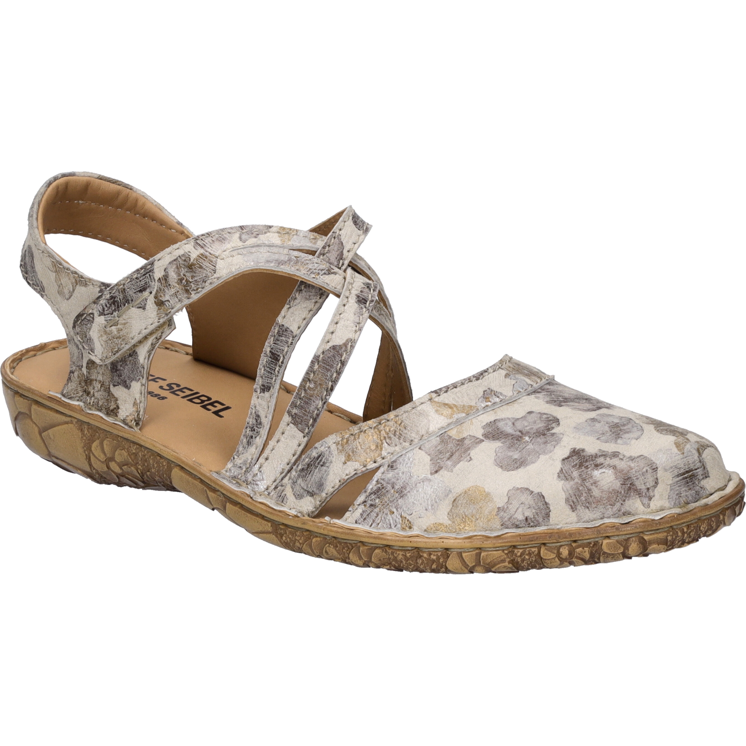 Sandale JOSEF SEIBEL "Rosalie 54, creme-multi", Damen, Gr. 37, beige (creme, multi), Obermaterial: 100% Rindsleder Leather cow., Schuhe Sandale