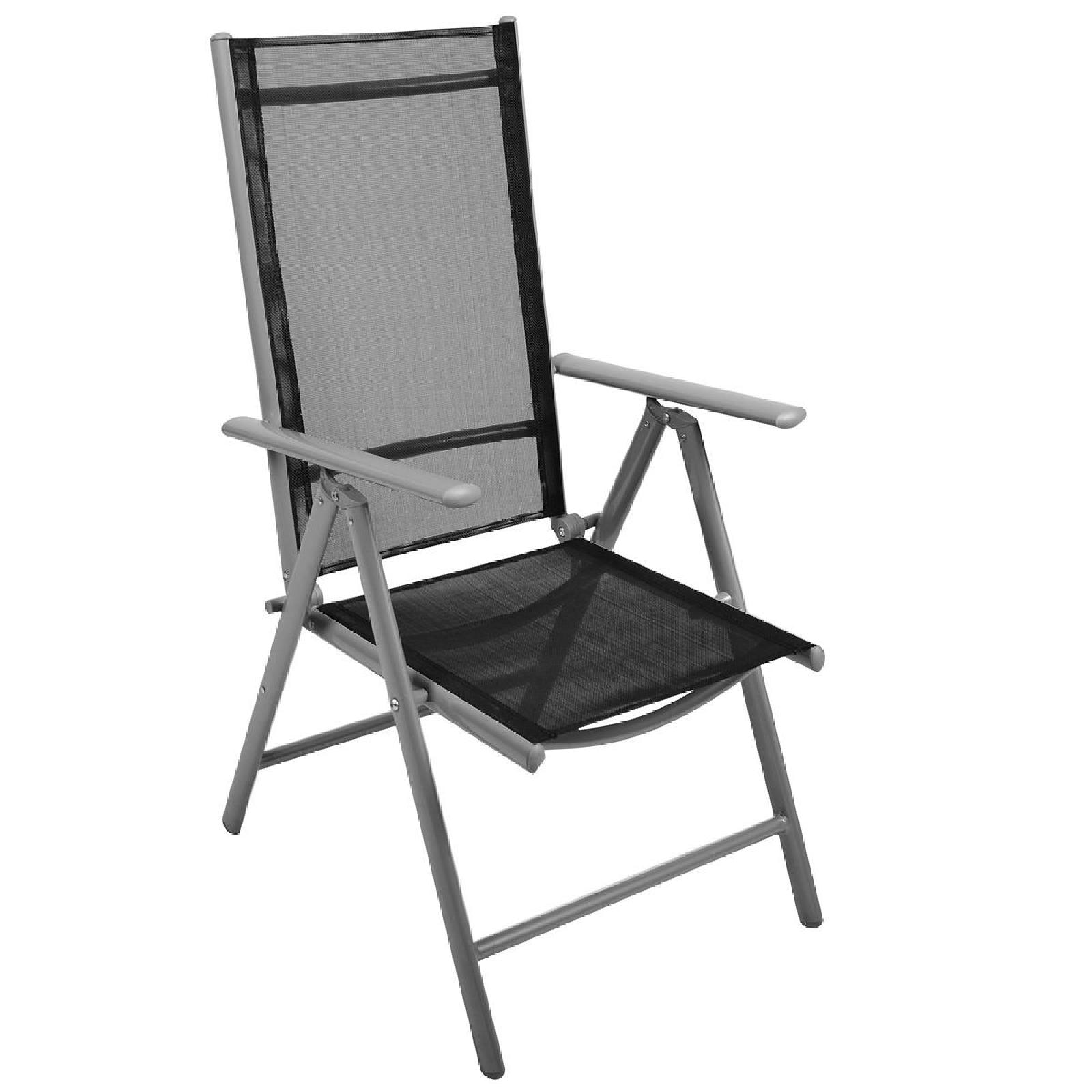 Gartenstuhl VCM "Gartenstuhl klappbar / Klappsessel / Campingstuhl", schwarz, Obermaterial: 100% Metall MT., Stühle, Gartenstuhl