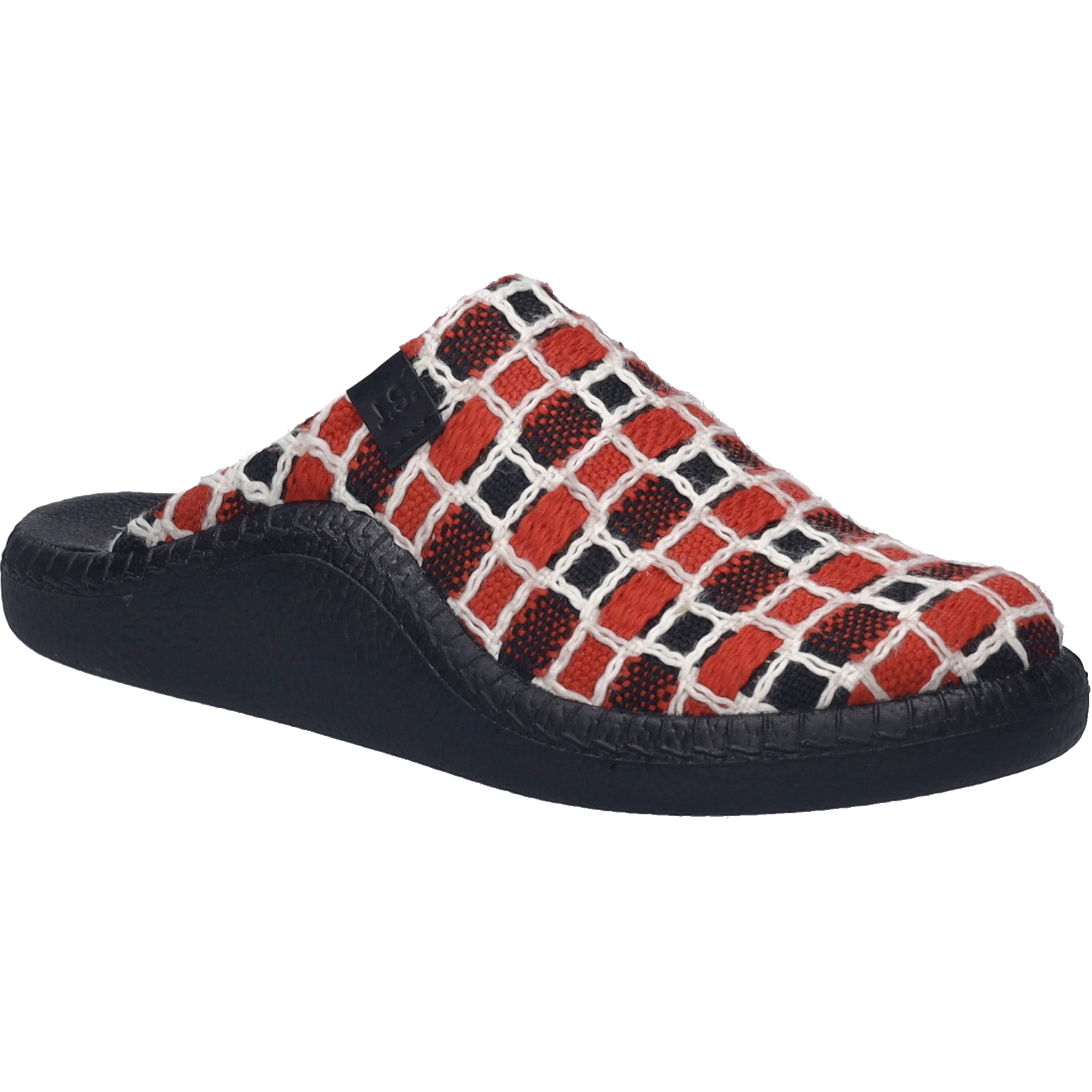 Hausschuh JOSEF SEIBEL "Monaco D 03, rot-multi", Damen, Gr. 40, rot (rot, multi), Obermaterial: 80% Rindsleder Leather cow. 20% Textilmaterial TEXMAT., Schuhe Hausschuh