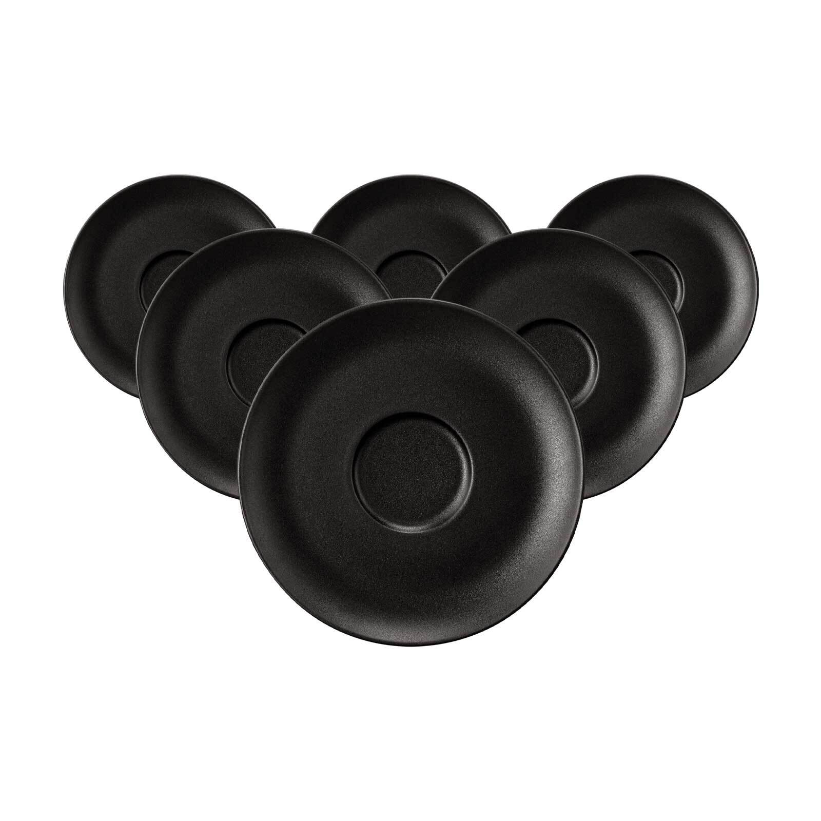 Untertasse SELTMANN WEIDEN "Kombiuntertassen Liberty Velvet Black ø 16,1 cm 6er Set schwarz", schwarz, L:16,1cm, Speiseteller