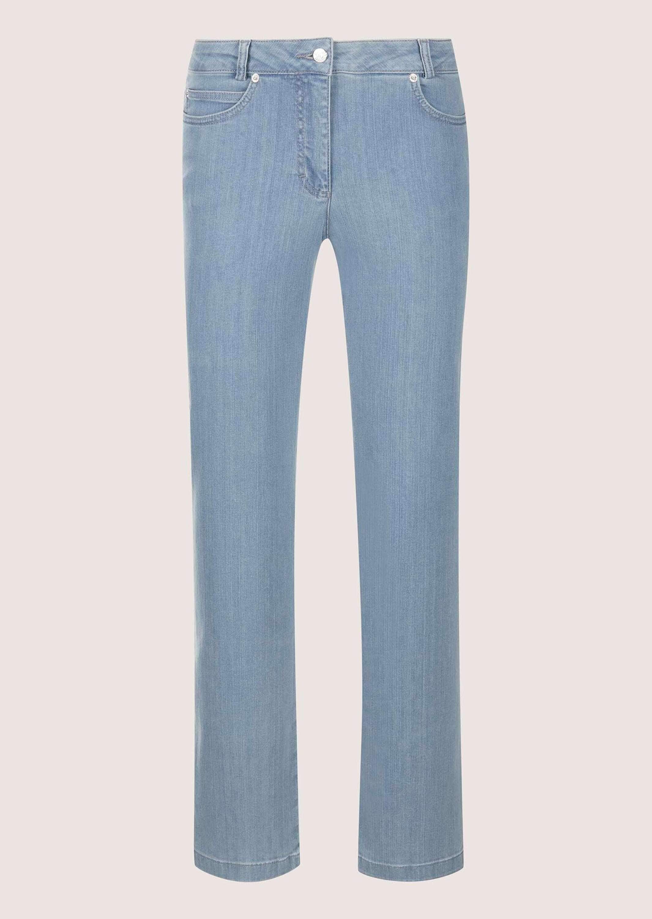 Regular-fit-Jeans MADELEINE "Denimhose Schmale Jeans im Five-Pocket-Style", Damen, Gr. 19, N + K Gr, beige (bleached), Obermaterial: 95% Baumwolle CO. 5% Elasthan EL., Jeans