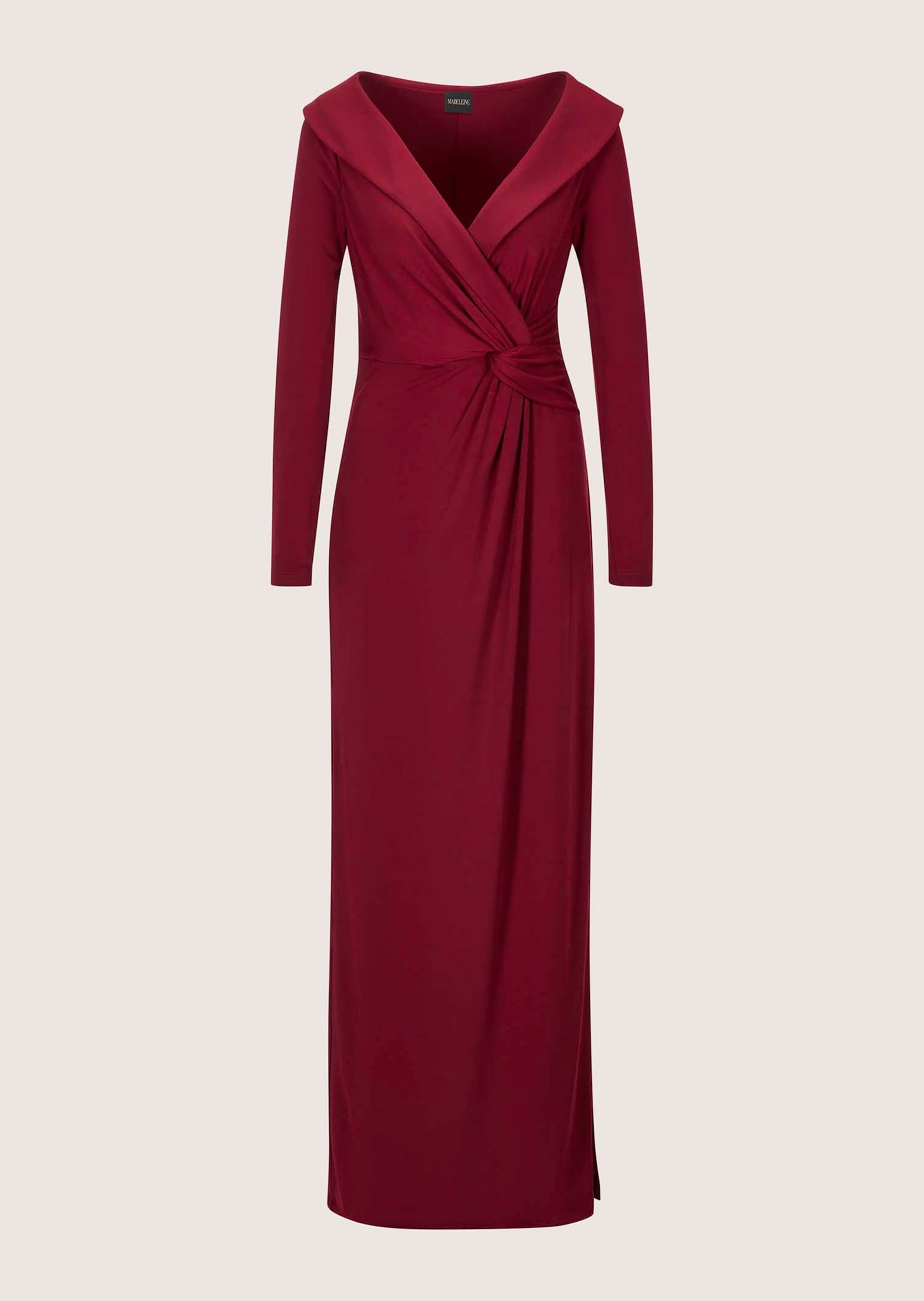Abendkleid MADELEINE "Abendkleid Elegantes Stretchkleid in Wickel-Optik", Damen, Gr. 42, N-Gr, rot (rubinrot), Obermaterial: 95% Polyester PES. 5% Elasthan EL., Kleider Abendkleid
