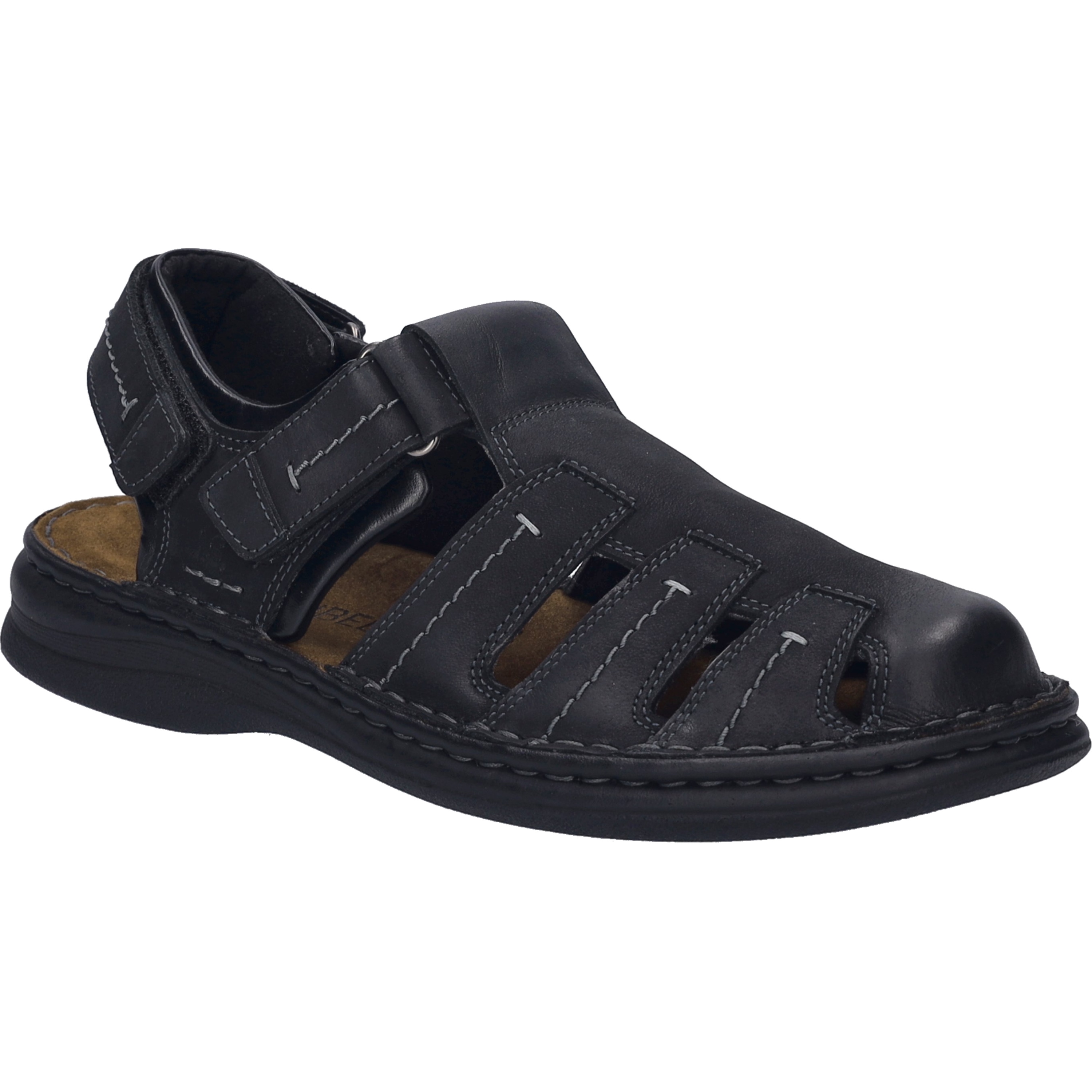 Sandale JOSEF SEIBEL "Max 92, schwarz", Herren, Gr. 44, schwarz, Obermaterial: 100% Rindsleder Leather cow., Schuhe Sandale