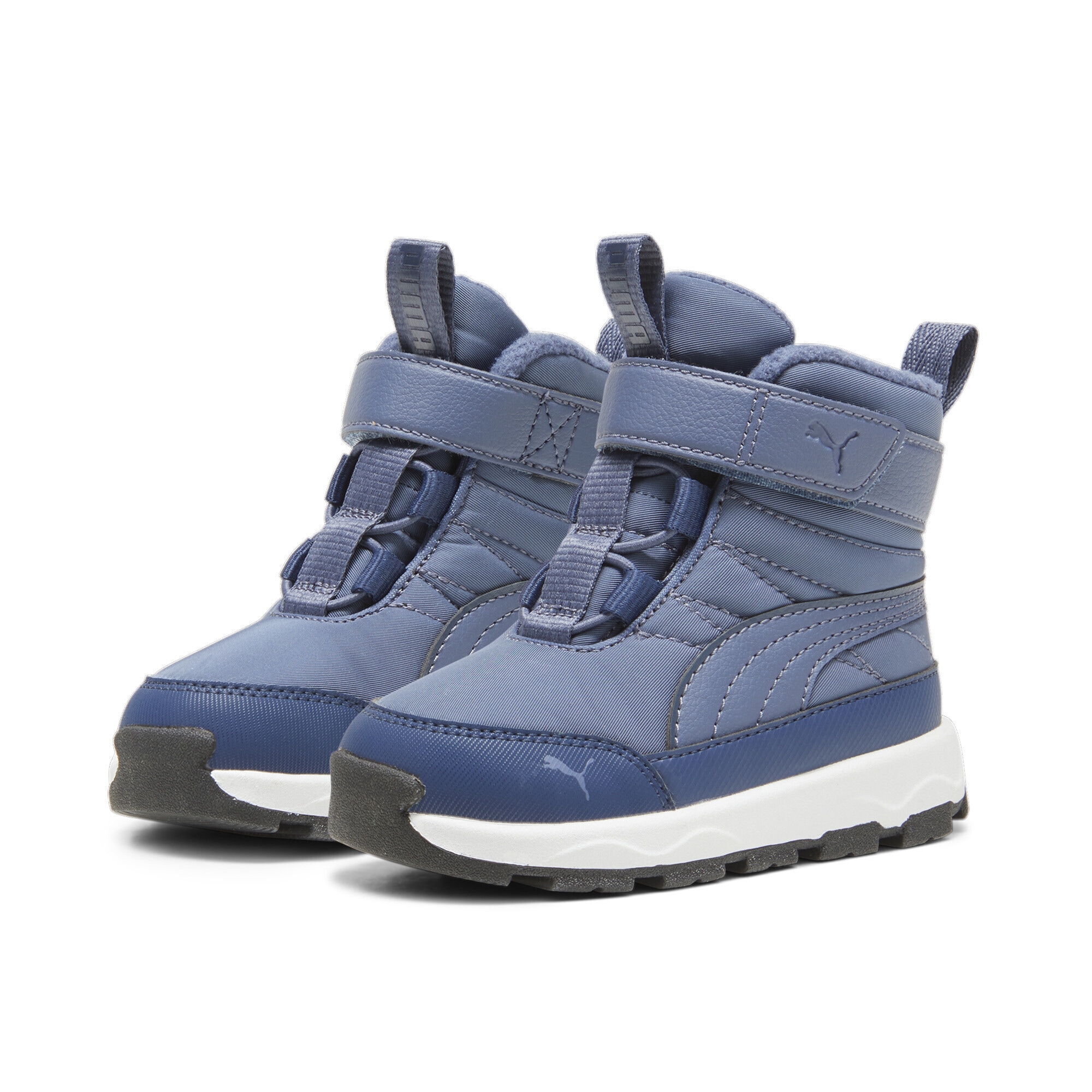 Stiefel PUMA "PUMA Evolve Stiefel Kinder", Kinder, Gr. 21, blau (inky blau persian weiß), Obermaterial: Synthetik, Textil; Futter: Textil; Innensohle: Textil; Laufsohle: Gummi, Schuhe Stiefel