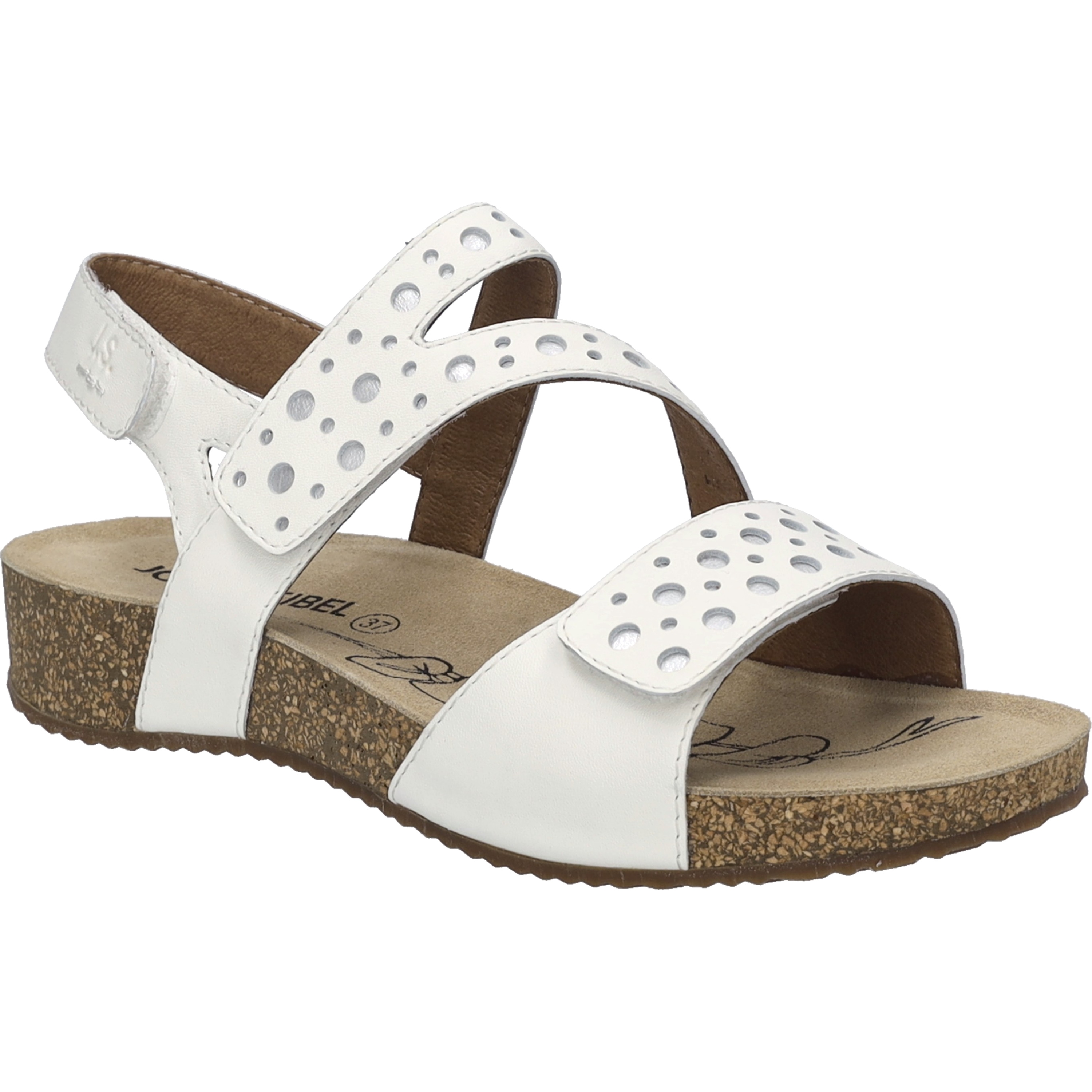 Sandale JOSEF SEIBEL "Tonga 91, weiss-silber", Damen, Gr. 40, weiß (weiß, silber), Obermaterial: 100% Rindsleder Leather cow., Schuhe Sandale