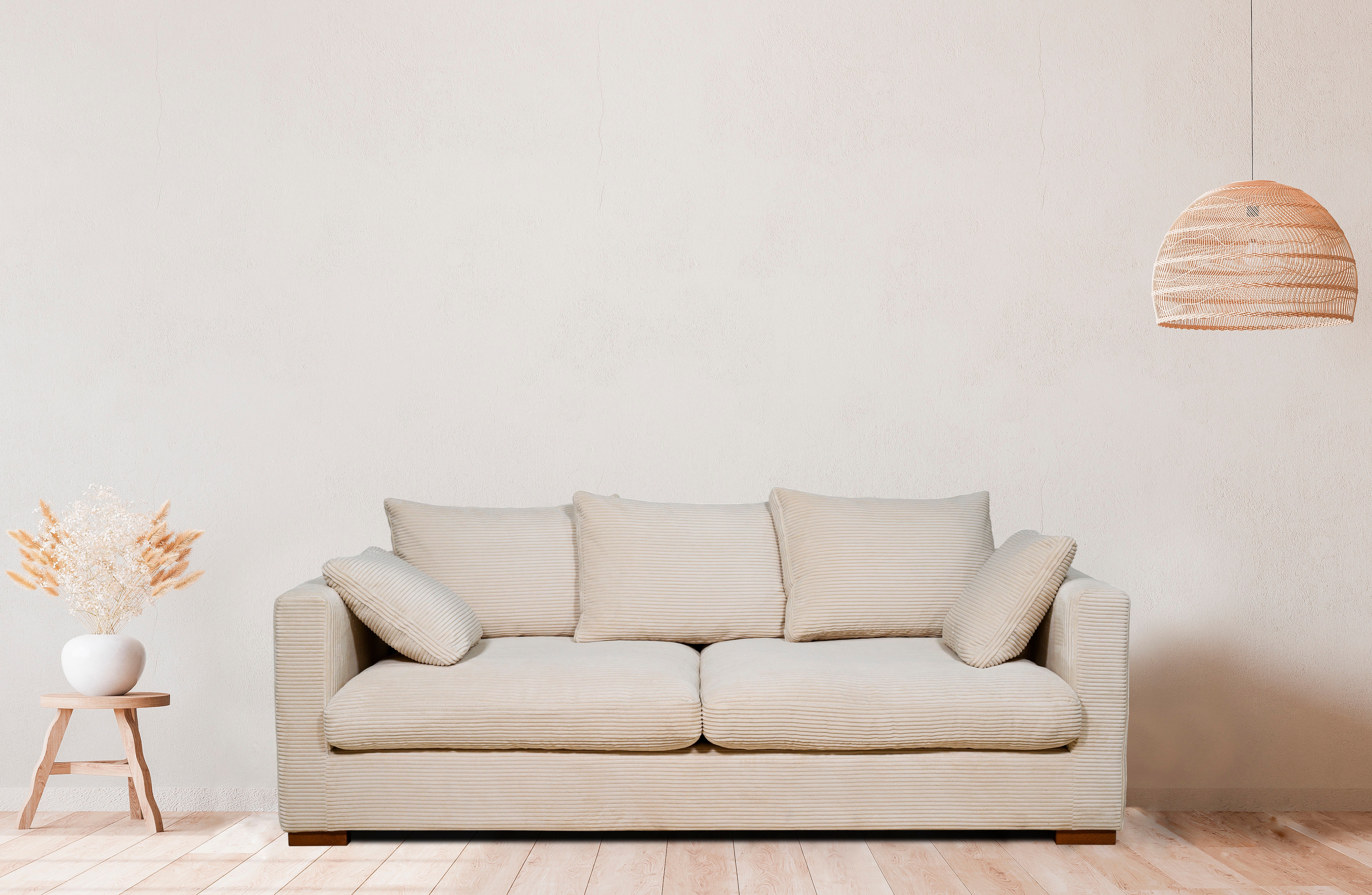 2-Sitzer HOME AFFAIRE "Coray", beige (sand), B:175cm H:80cm T:113cm, 100% Polyester, Sofas, extra weich und kuschelig, Füllung mit Federn und Daunen