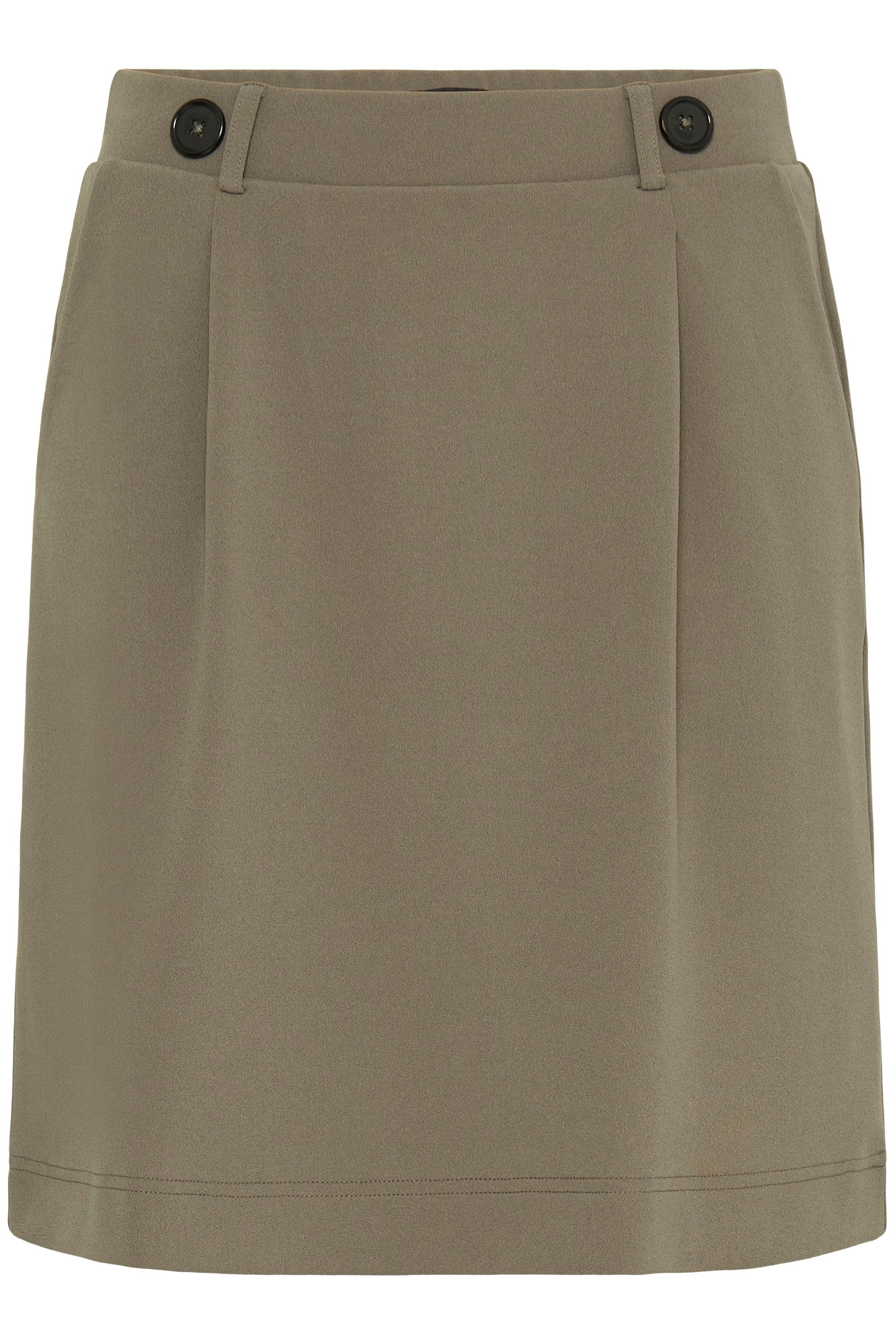 Minirock OXMO "Minirock BMMTAYRA SKIRT", Damen, Gr. L, braun (bungee cord), Obermaterial: 95% Polyester PES. 5% Elasthan EL., Röcke Minirock