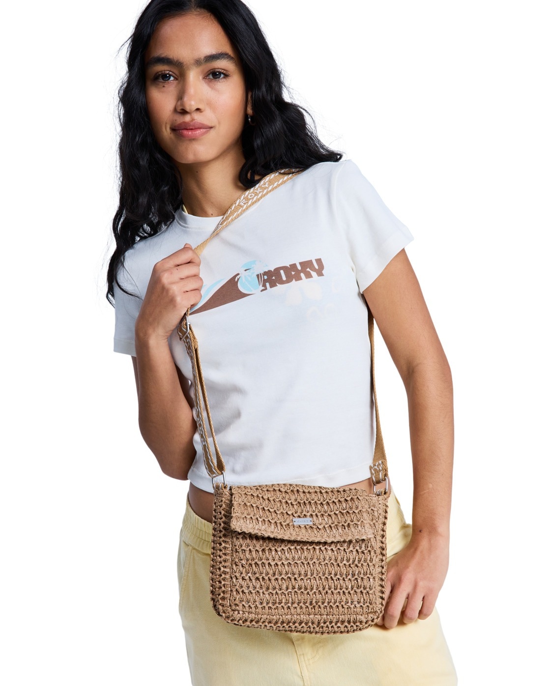 Schultertasche ROXY "Spotless Sunnies", Damen, braunie, Obermaterial: 100% Papier;, Taschen Schultertasche