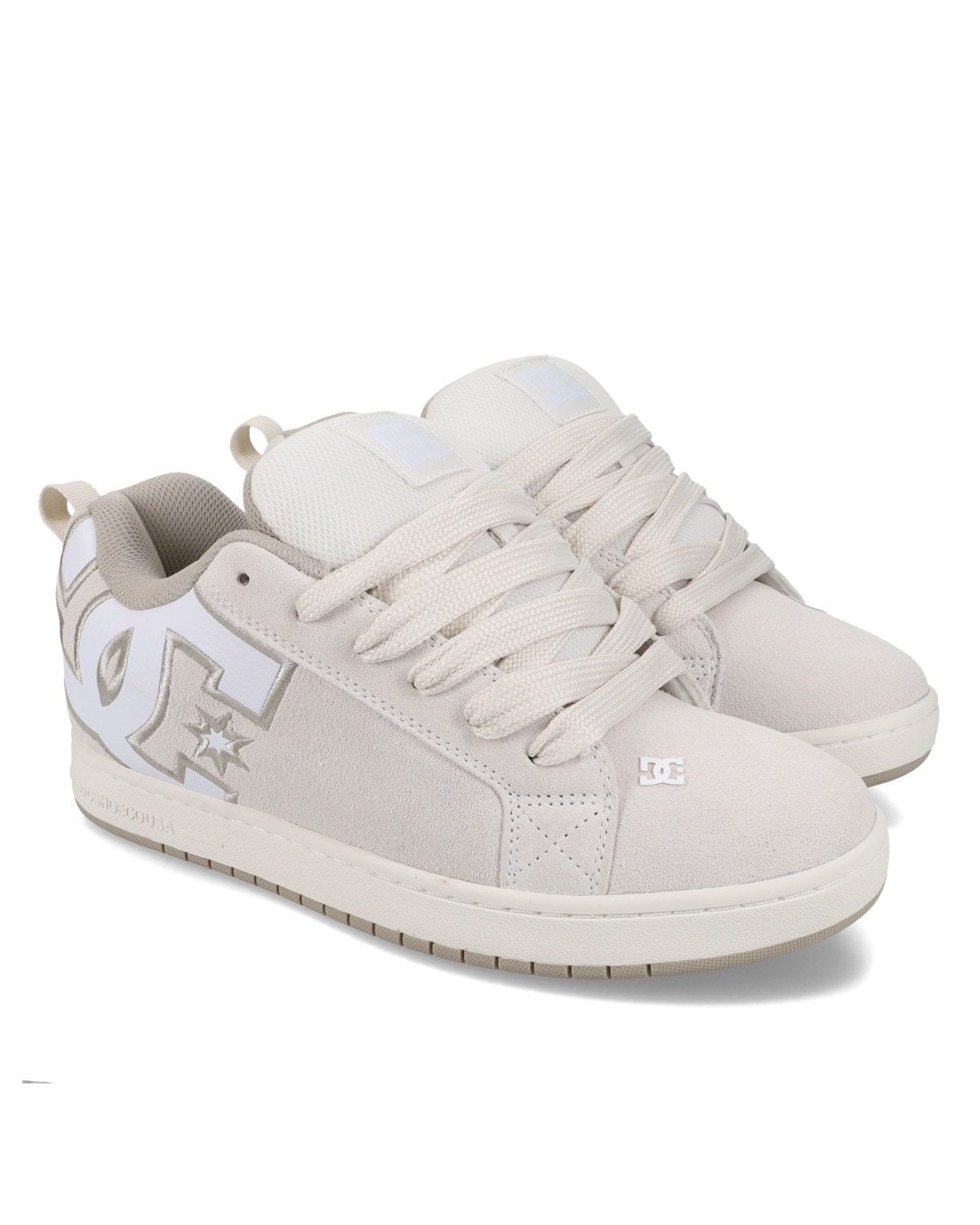 Sneaker DC SHOES "Court Graffik", Herren, Gr. 7,5(40), sanftes weiß, weiß, tan, Obermaterial:Obermaterial: Leder (Kuh) / Futter: Textil / Außensohle: Gummi;, Schuhe Sneaker