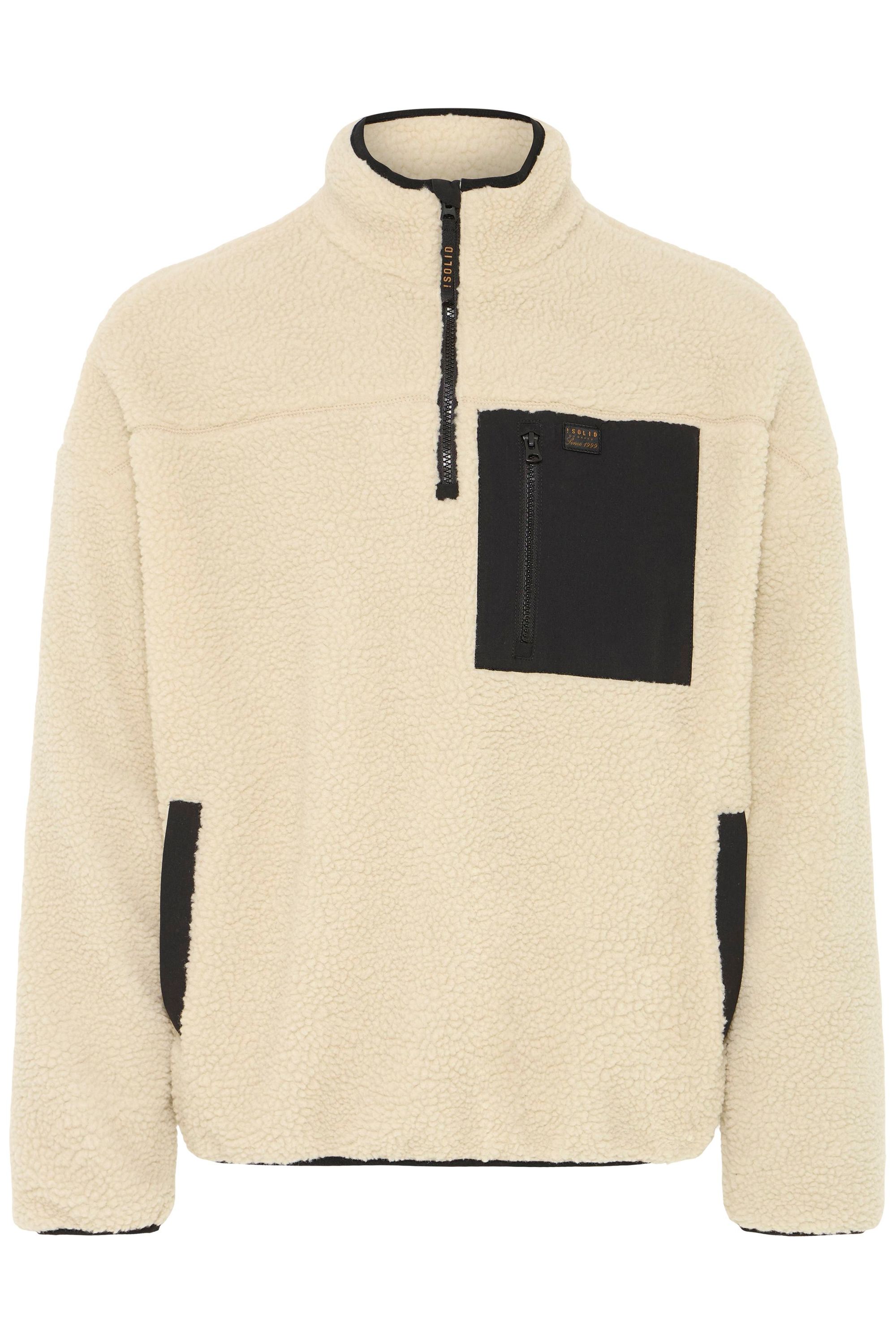 Plüschjacke SOLID "Plüschjacke SDMCWAIN", Herren, Gr. M, beige (oatmeal), Obermaterial: 100% Polyester PES., Jacken